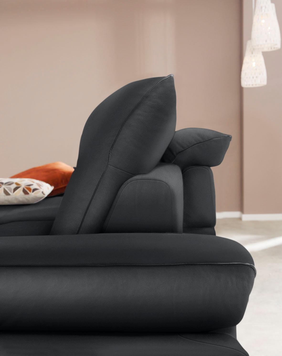 W.SCHILLIG Ecksofa »enjoy&MORE, Designsofa, elegant und bequem, L-Form«, Sitztiefenverstellung, Füße schwarz pulverbeschichtet, Breite 294 cm