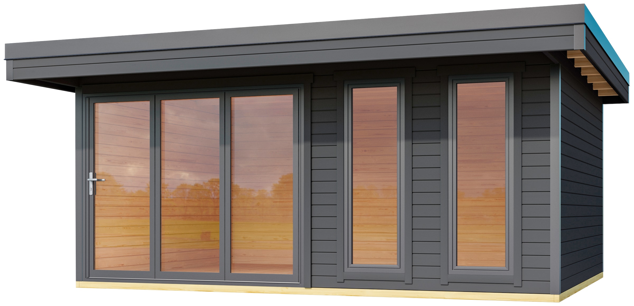 LASITA MAJA Gartenhaus "DOMEO 8 CARBONGRAU/ANTHRAZIT" Fundamentmass 5000 x günstig online kaufen