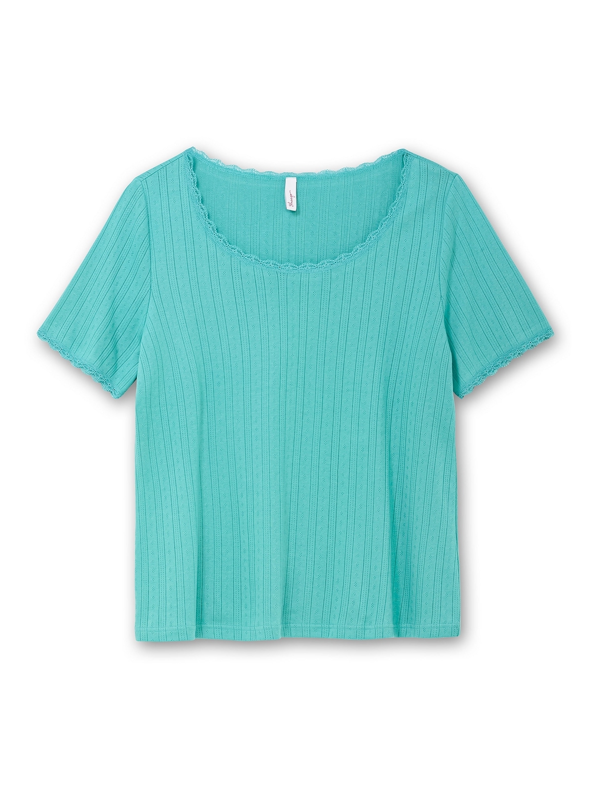 Sheego T-Shirt »Große Größen«, mit Ajourmuster und Spitzendetails