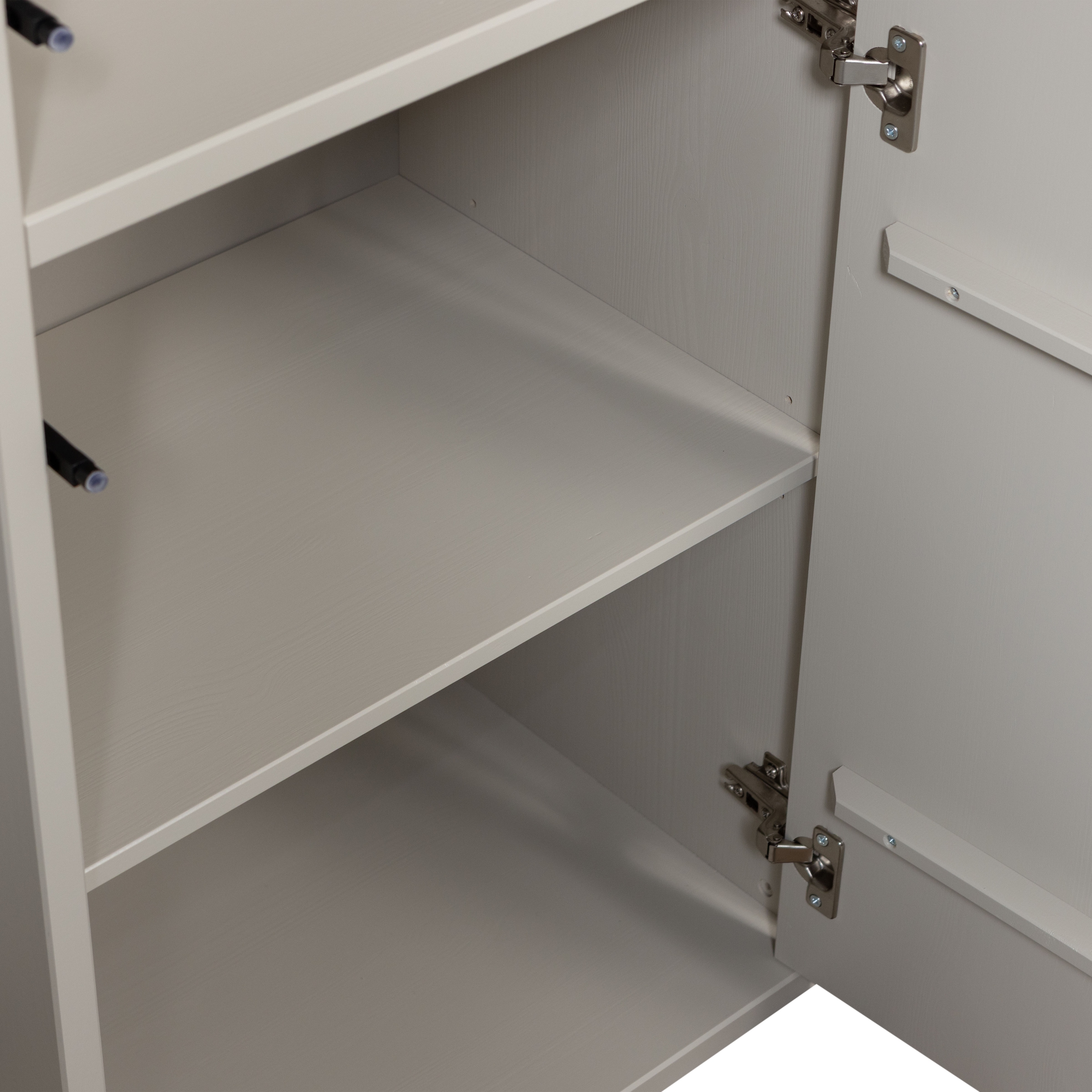 WOOOD Mehrzweckschrank »Meggy Kiefernholz Druckmechanismus, sichtbare Maserung 55x40x215 cm« Tragkraft 10 kg pro Boden, Tür beidseitig montierbar