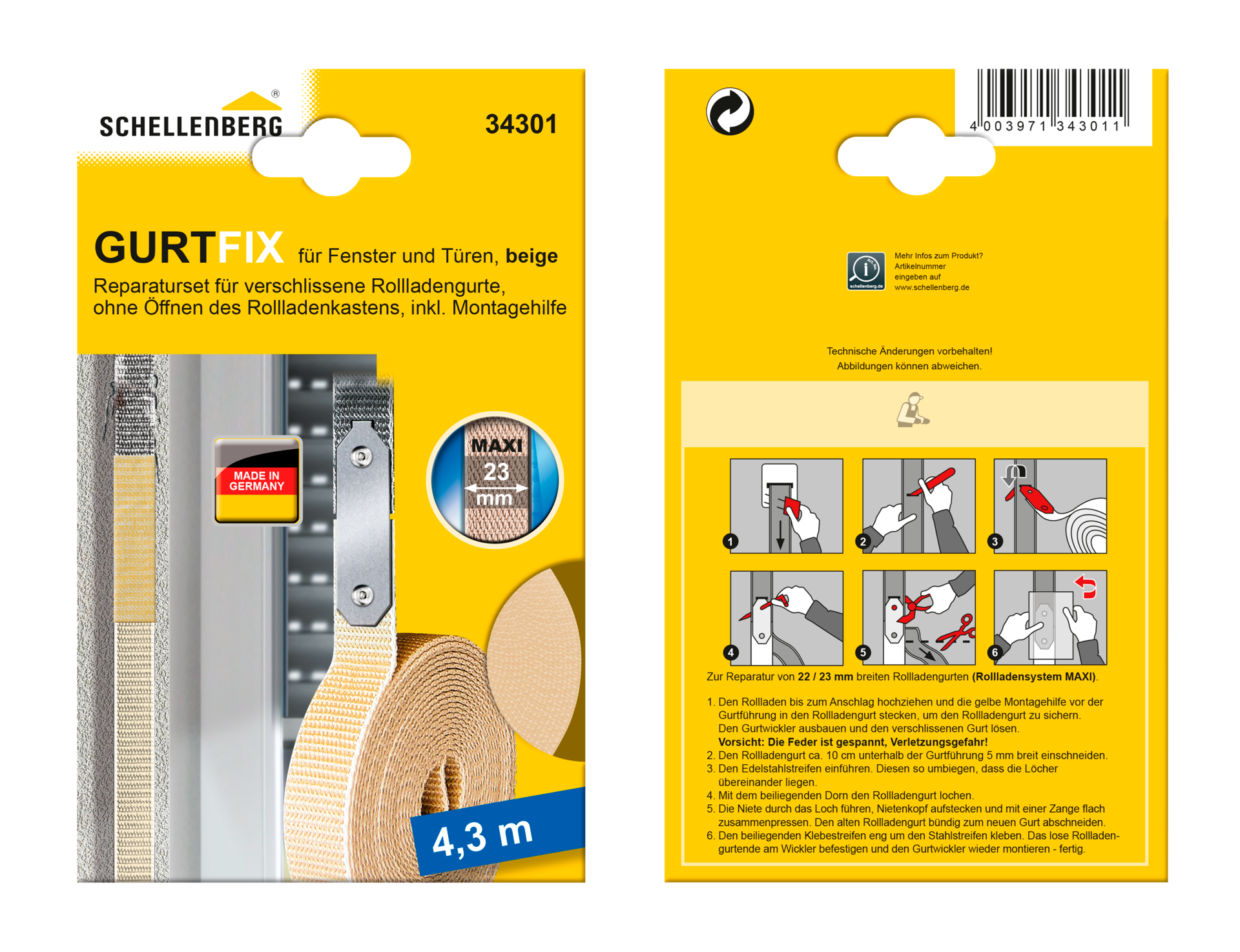 Thumbnail - SCHELLENBERG Reparatur-Set "Rollladen Gurtfix für das Rollladensystem Maxi" Set, 10 Stk. tlg. für alte Gurtbänder in unt...