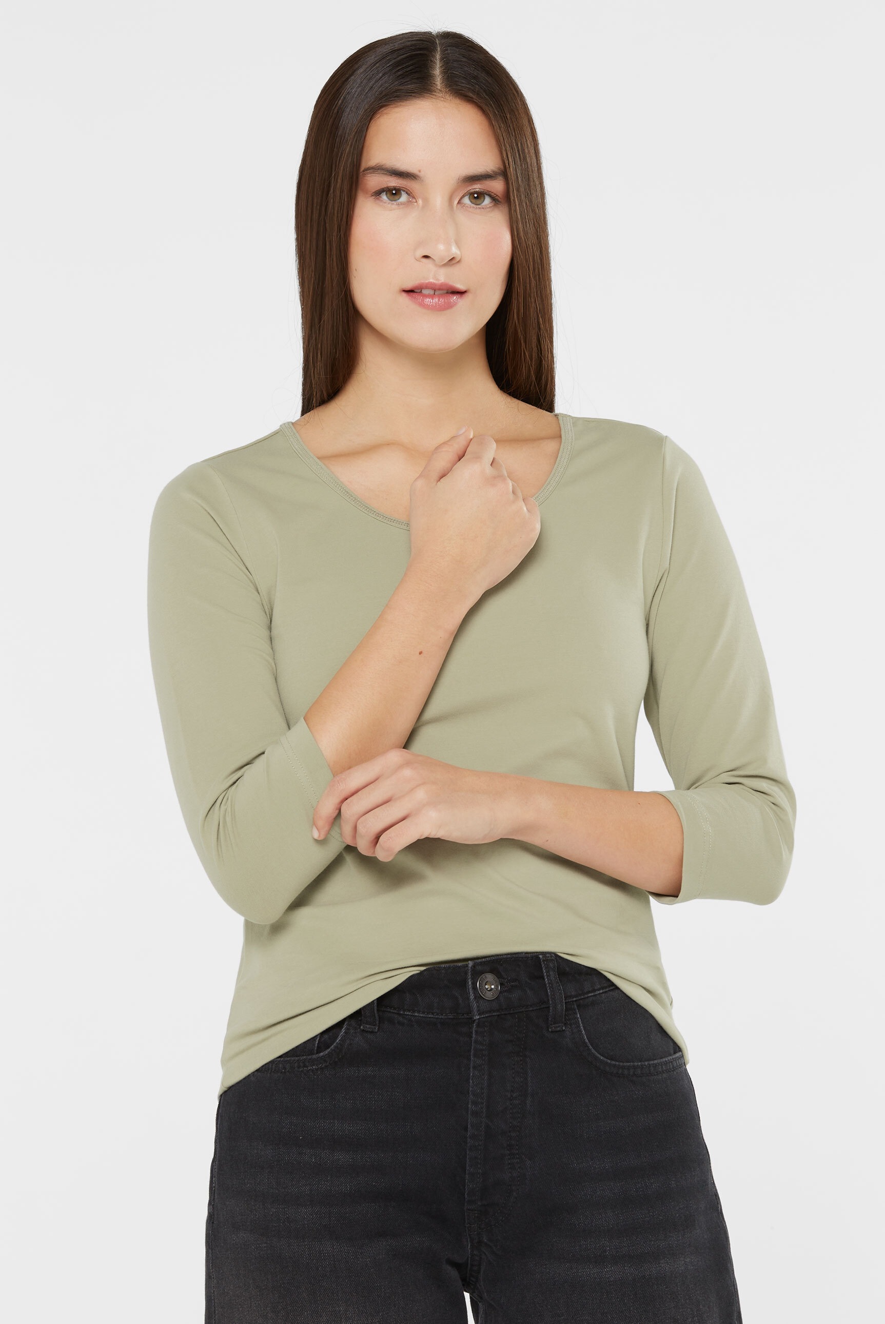 SENSES.THE LABEL Rundhalsshirt, mit Elasthan-Anteil