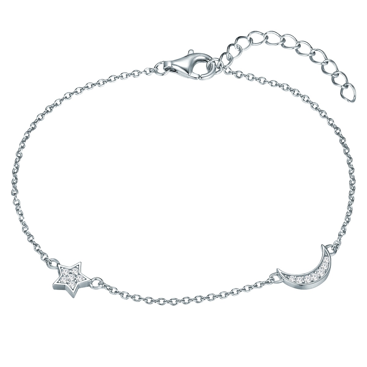 RAFAELA DONATA Damen Gliederarmband "RD482", Silber 925 (Sterlingsilber)silber, weiß, Silber 925 (Sterlingsilber), Armbänder, aus Sterling Silber