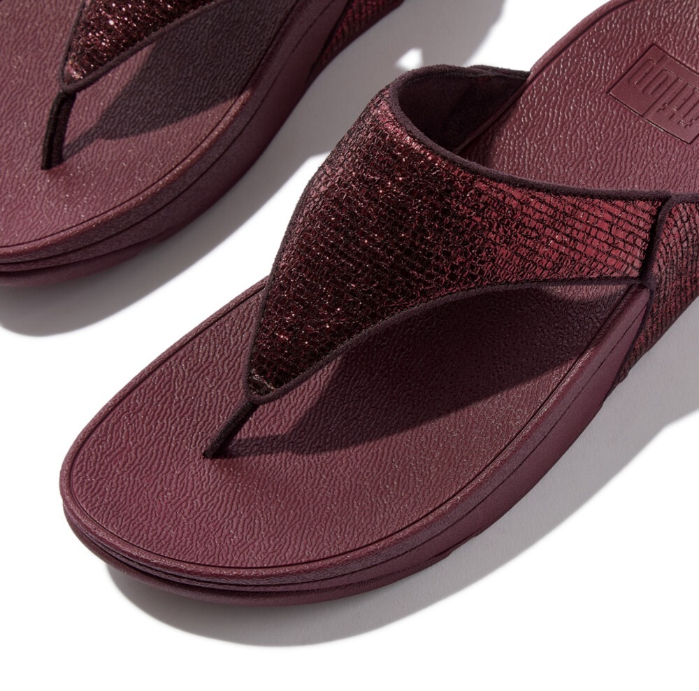 Fitflop Zehentrenner »LULU CRINKLED SHIMMER«, Slides, Badeschuh mit Glitter