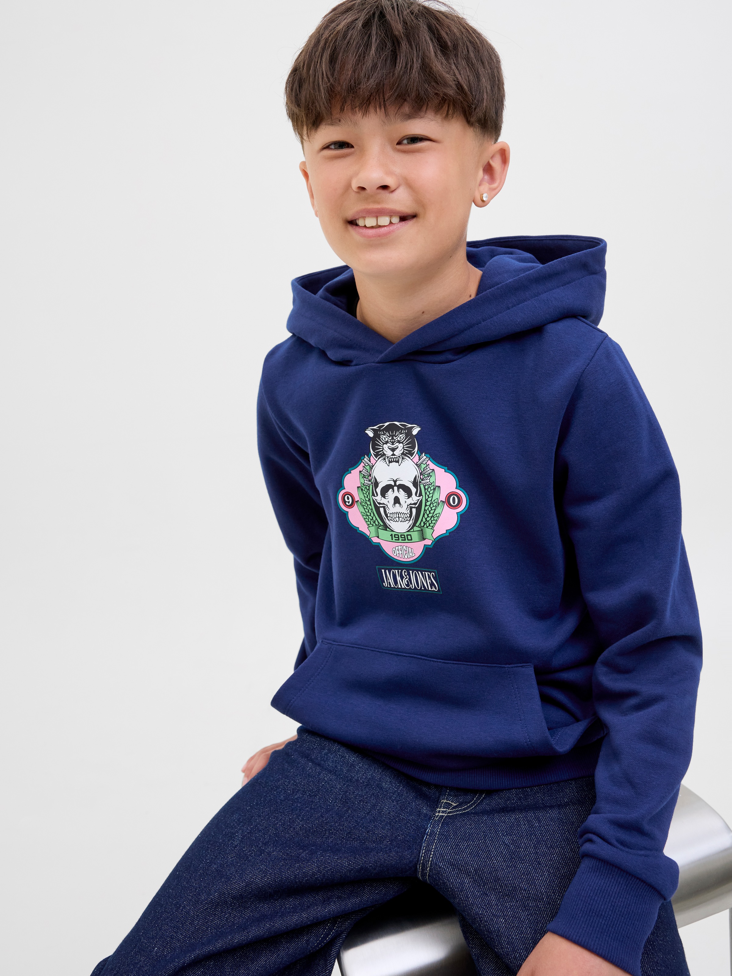 Thumbnail - Jack & Jones Junior Kapuzensweatshirt "JORSKULL NATURE SWEAT HOOD SN JNR"