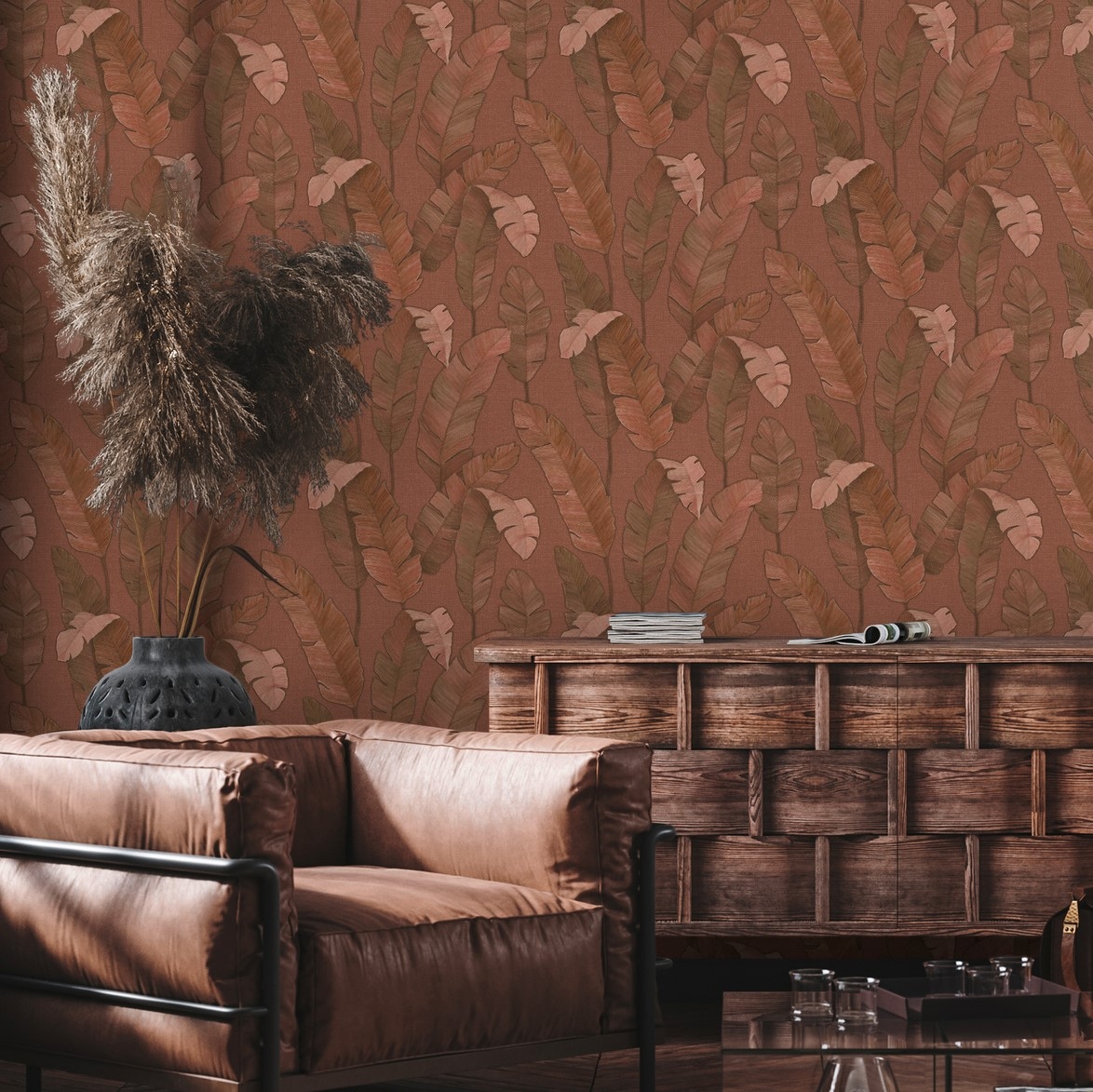 Strukturiert Chic Tapete Floral bestellen living BAUR | Modern walls Travel 3D-Effekt »Metropolitan Blättertapete«, Styles. matt, Elegant Vliestapete Stories.