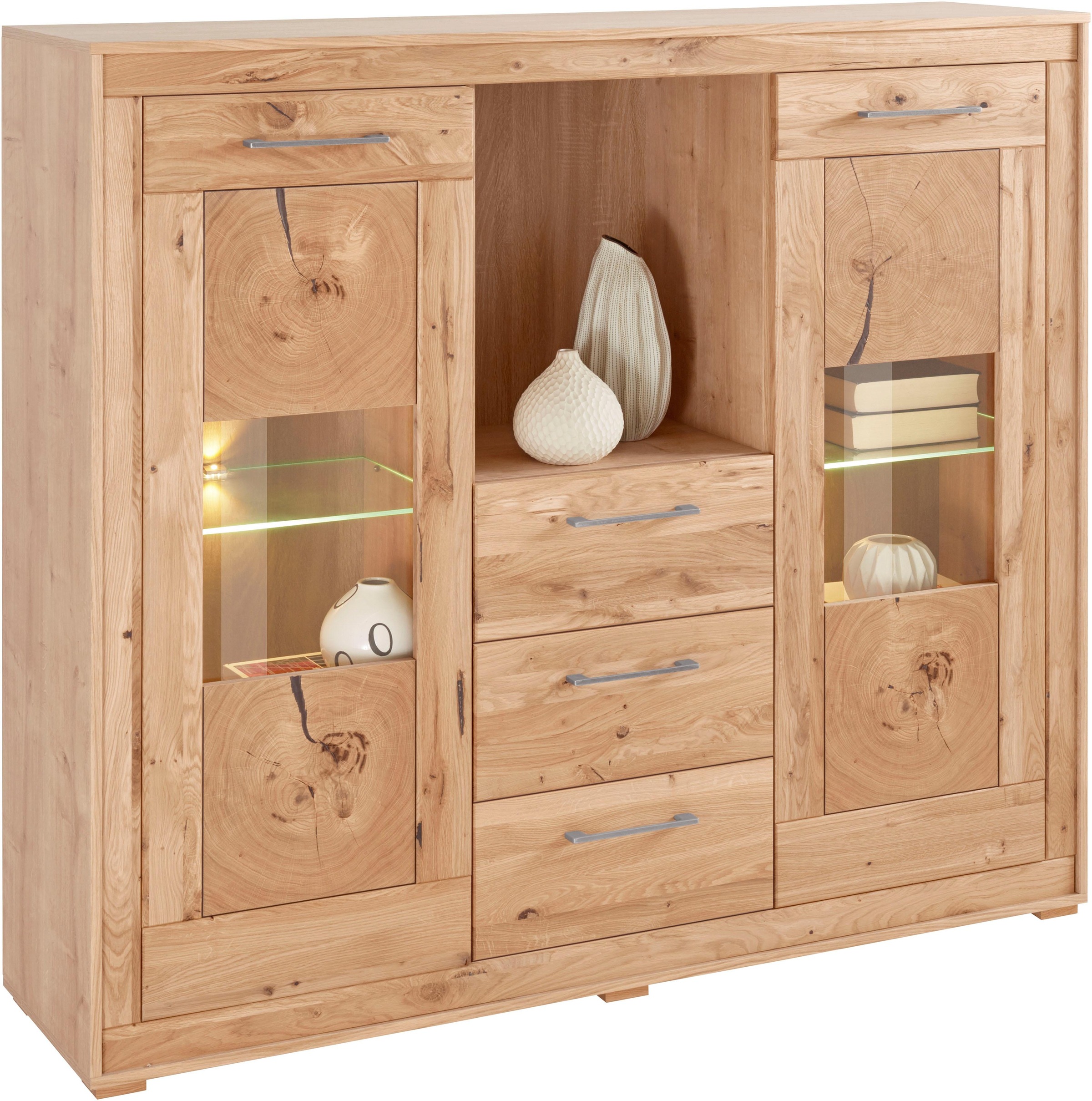 VOGL Möbelfabrik Highboard, Breite 154 cm, Teilmassivholz, Made in Germany günstig online kaufen