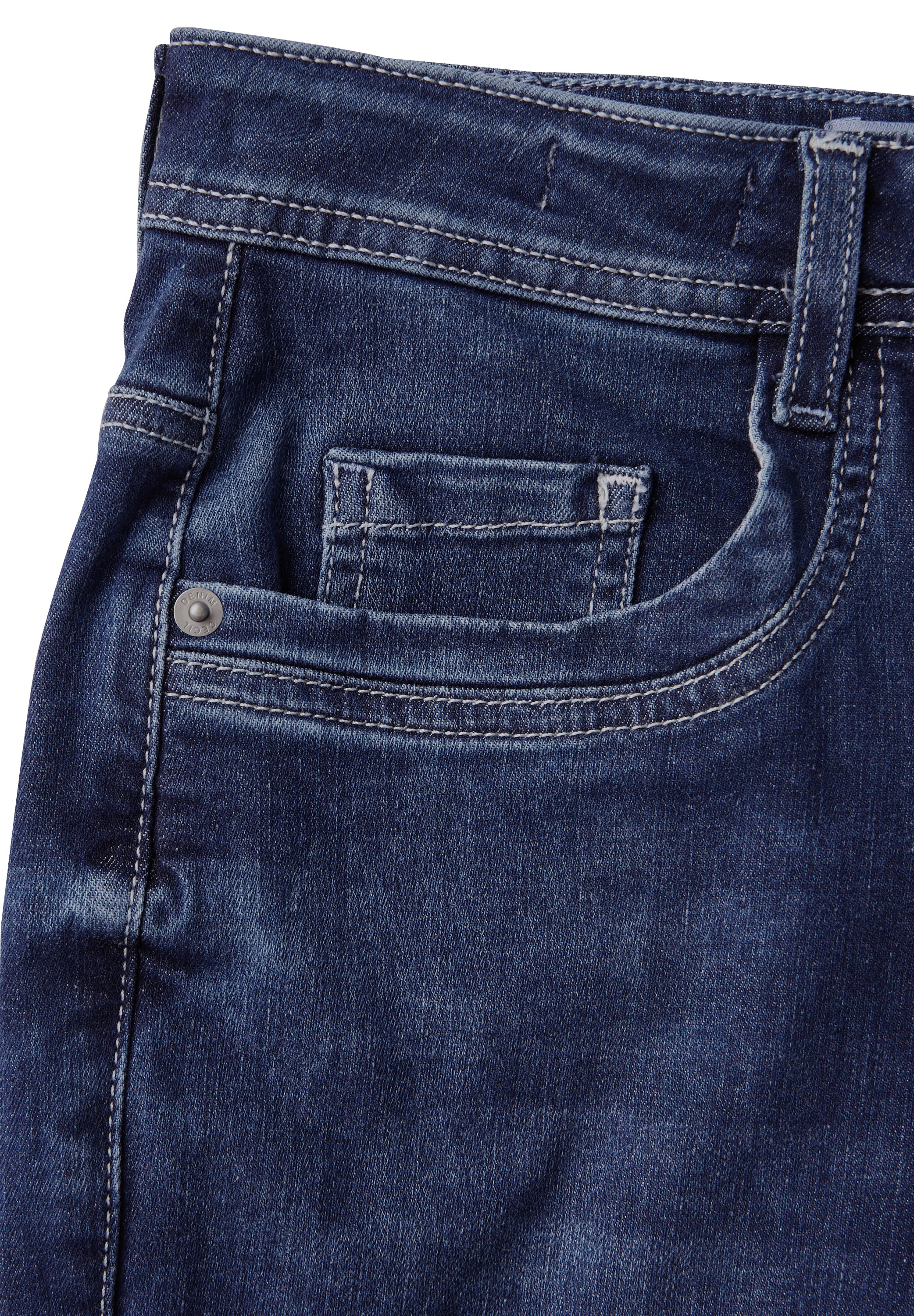 Cecil Slim-fit-Jeans, in dunkelblauer Waschung