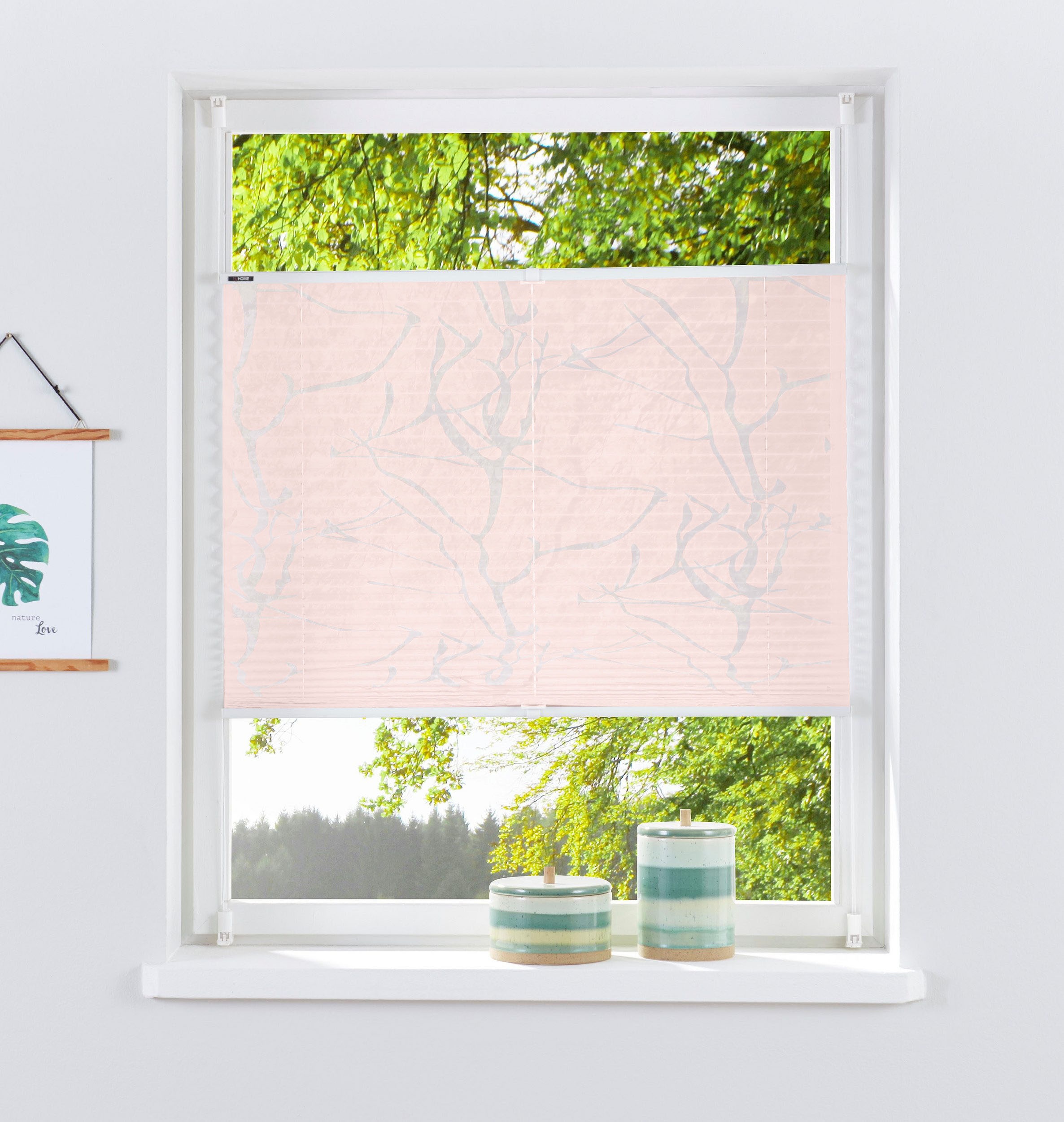 my home Plissee "Anna" Lichtschutz ohne Bohren verspannt Ästemotiv, Bestsel günstig online kaufen