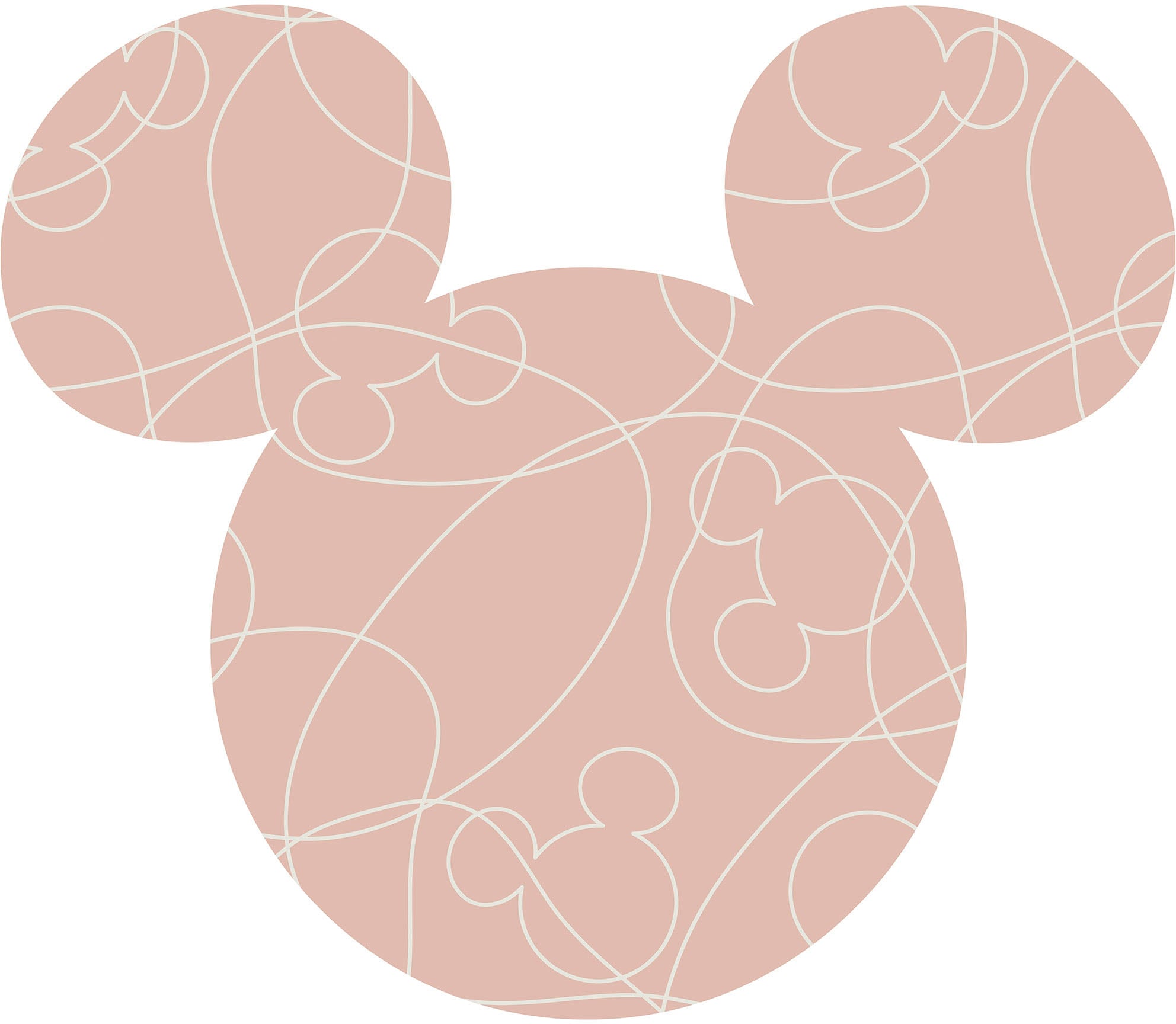 Komar Wandtattoo "Mickey Head Knotted - Größe 125 x 125 cm" rund und selbstklebend