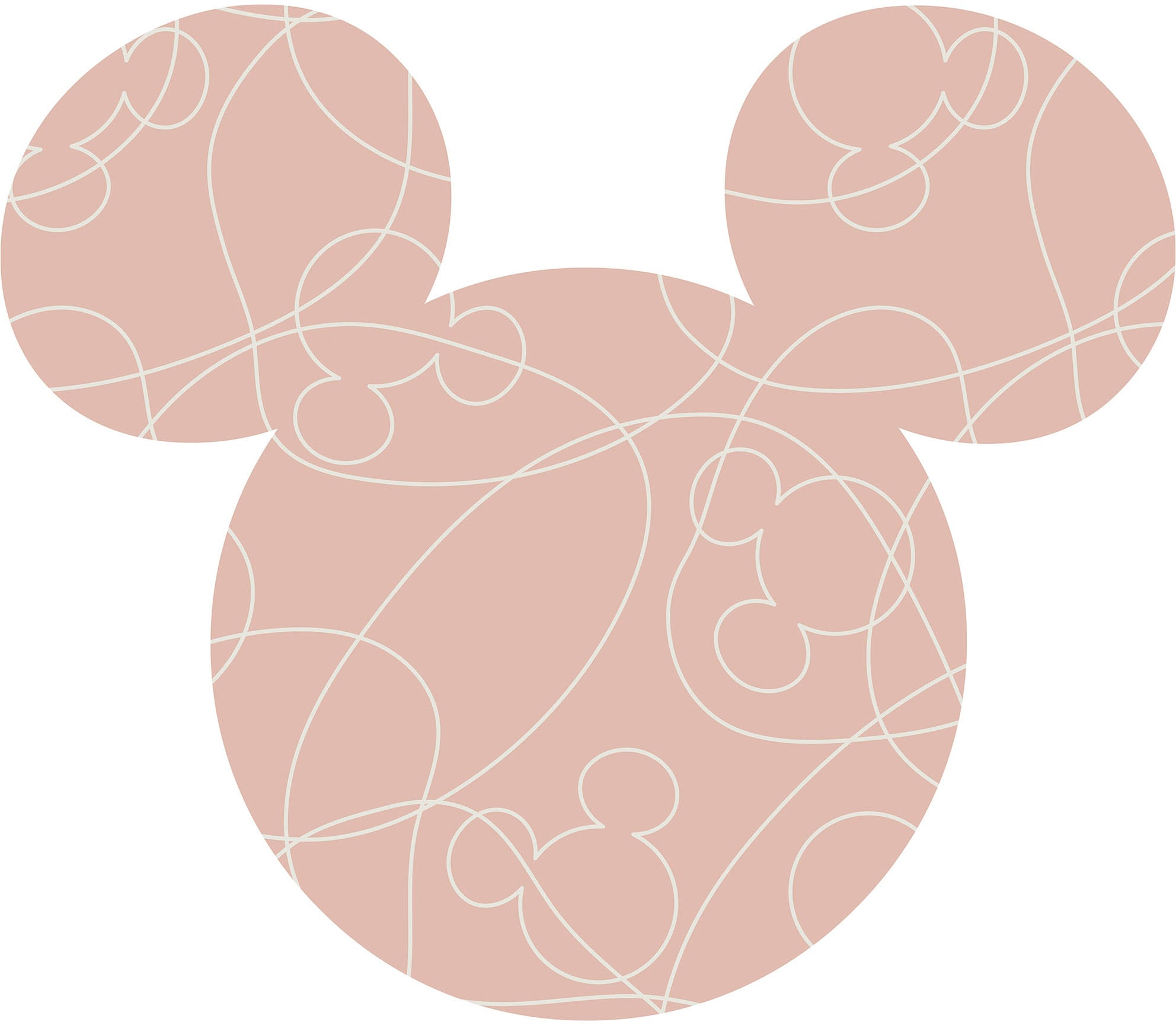 Komar Wandtattoo »Mickey Head Knotted«, (1 St.), 125x125 cm (Breite x Höhe),  rund und selbstklebend | BAUR