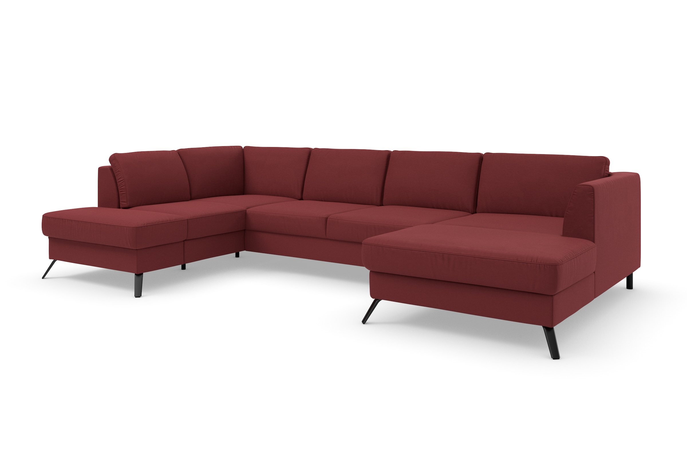 sit&more Wohnlandschaft »Olsen U-Form«, inklusive Sitztiefenverstellung, wahlweise mit Bettfunktion, 15cm hoch