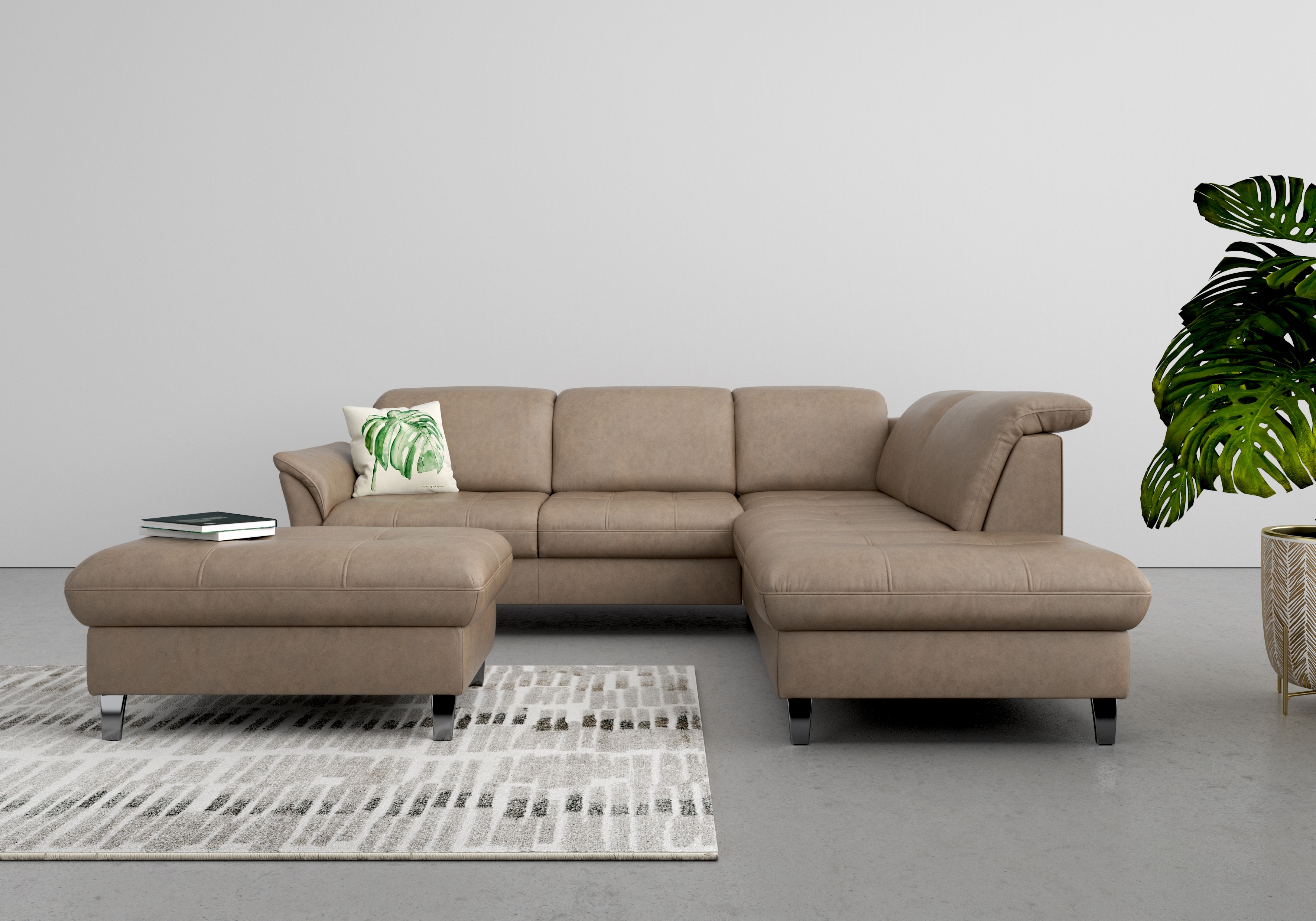 sit&more Ecksofa "Maggiore L-Form" wahlweise mit Kopfteilverstellung, Schlaffunktion und Stauraum