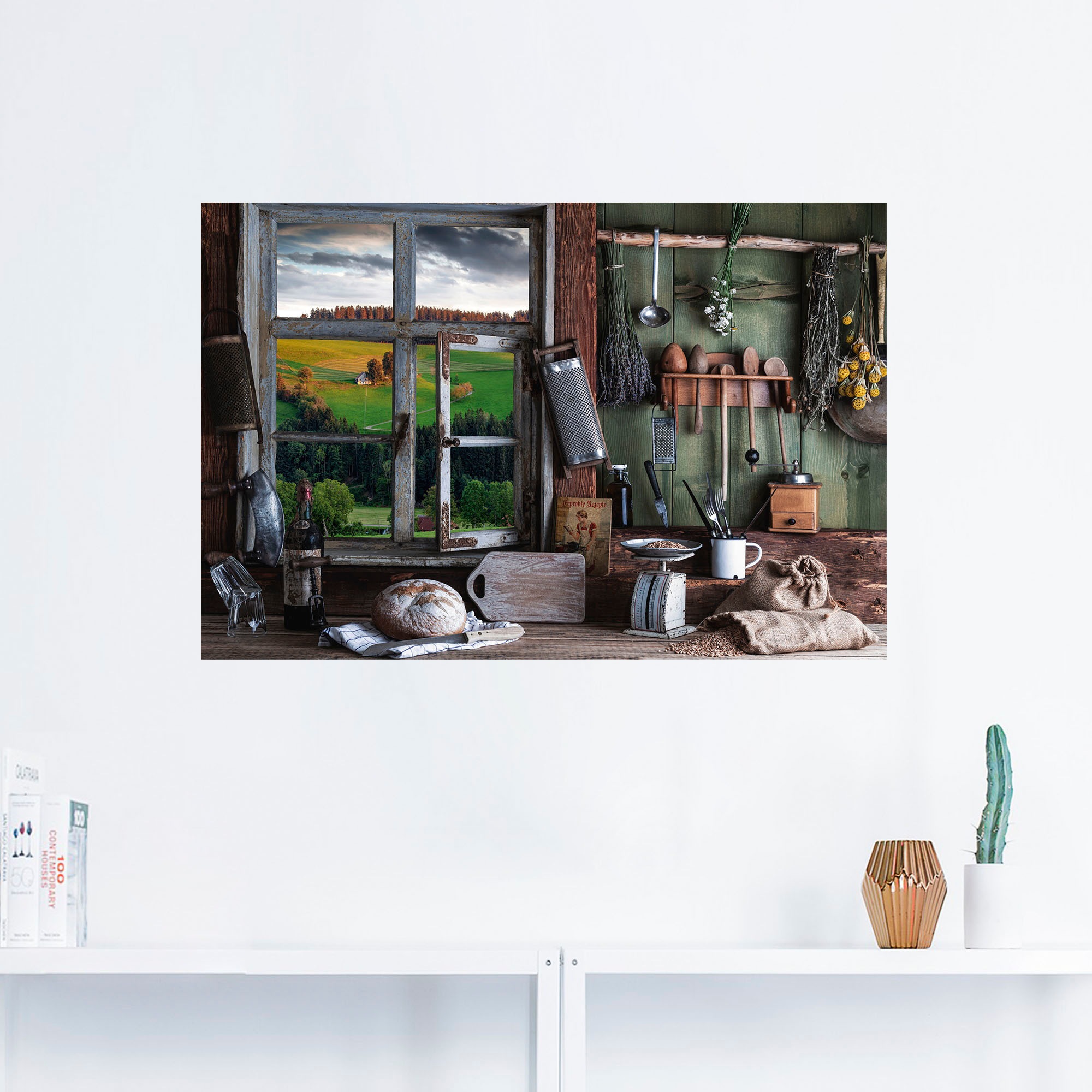Artland Wandbild »rustikale Bauernküche«, Alubild, bestellen Poster Arrangements, BAUR Leinwandbild, (1 oder als versch. | in Größen Wandaufkleber St.)