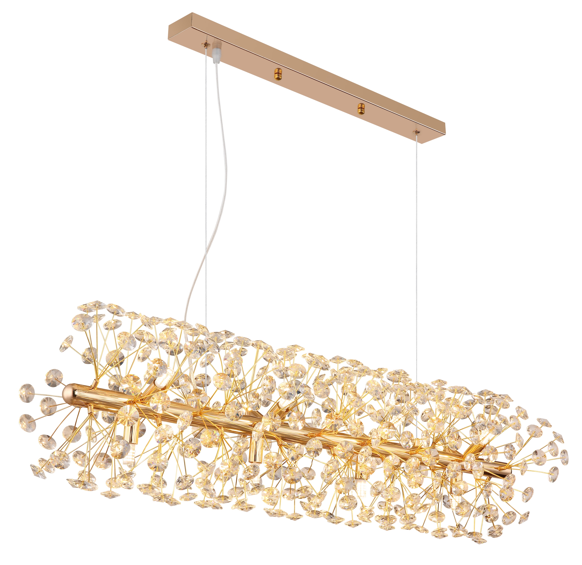 GLOBO LIGHTING Hängeleuchte »KATRINA« G9 1 Stk. Warmweiß Goldfarbener Luster mit K9 Kristallen, 12x G9 LED