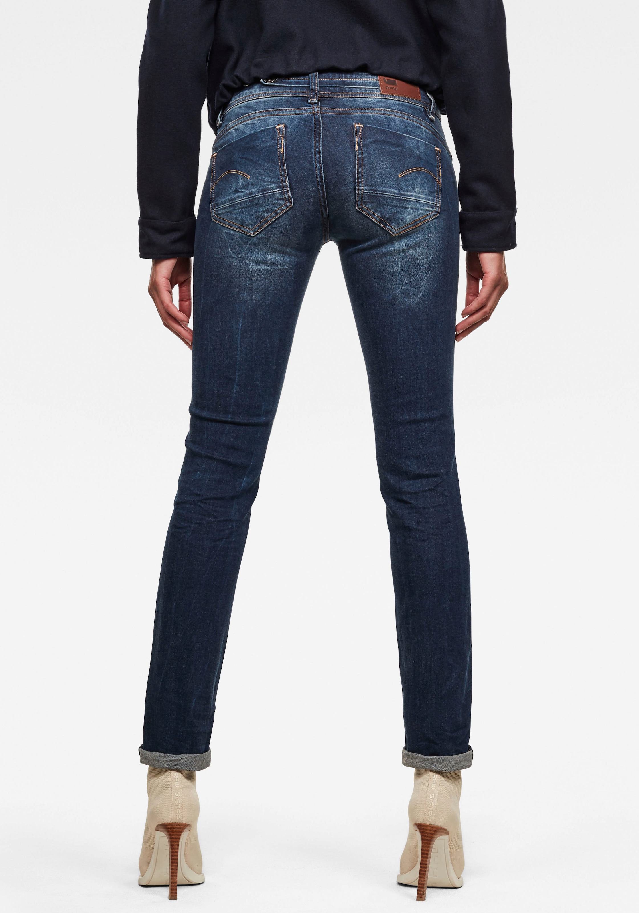 G-STAR Straight-Jeans "Midge", 5-Pocket-Design mit markanten Steppnähten günstig online kaufen