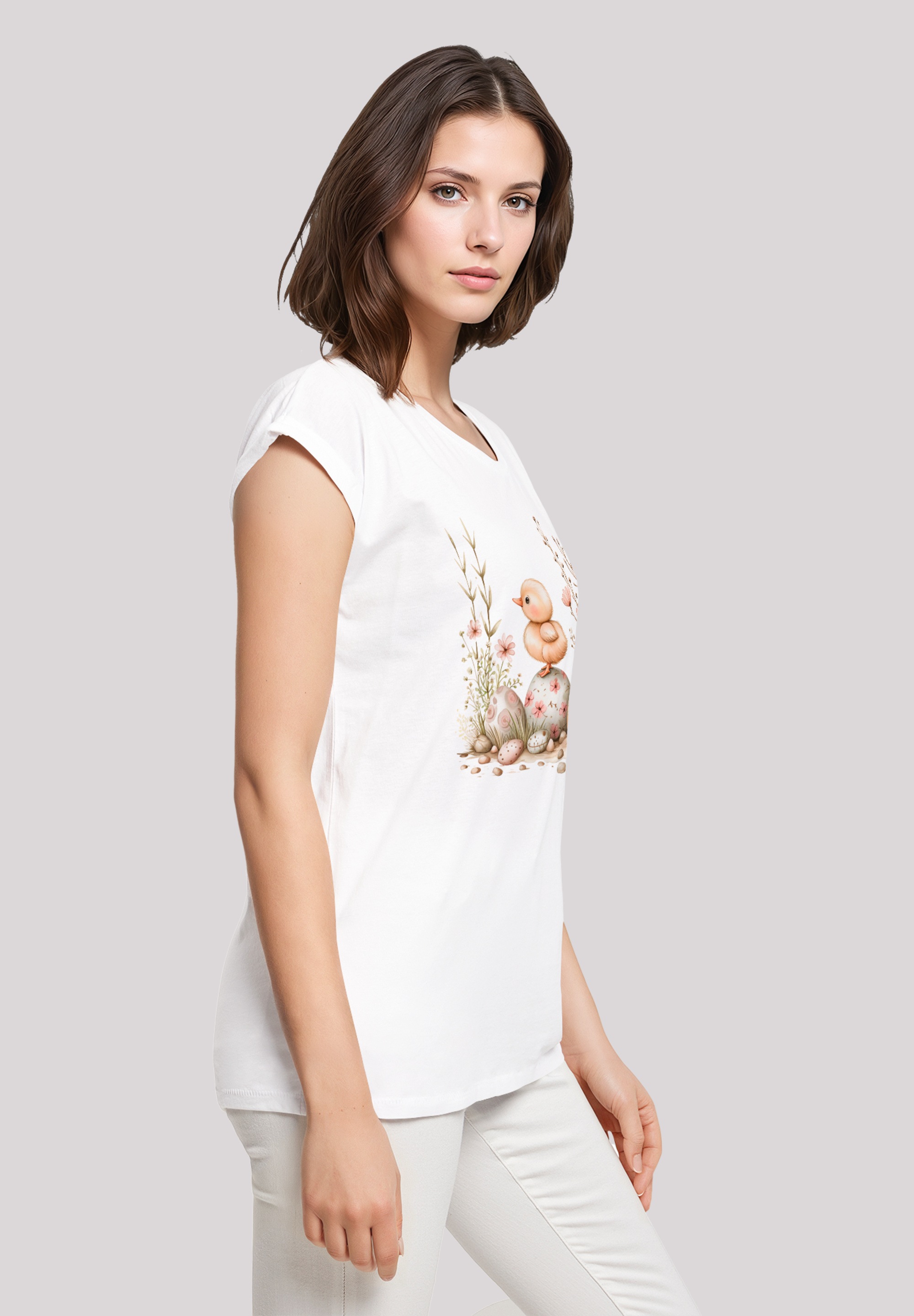 F4NT4STIC T-Shirt »Ostern Küken Ei Blumen«, Premium Qualität
