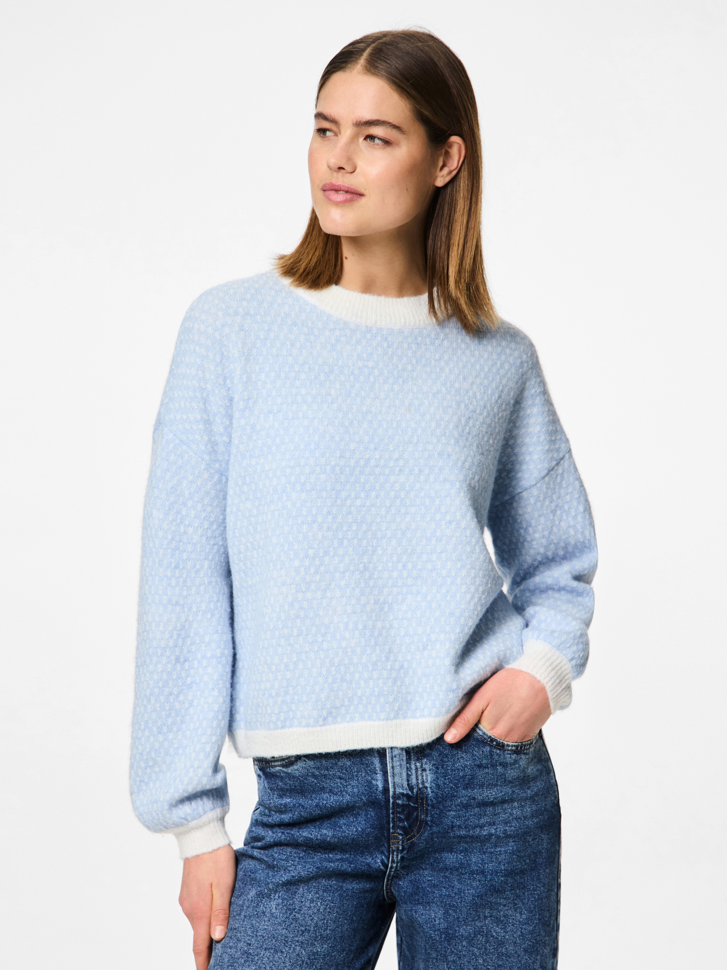 pieces Rundhalspullover "PCDILIPPA LS O-NECK KNIT MM" günstig online kaufen