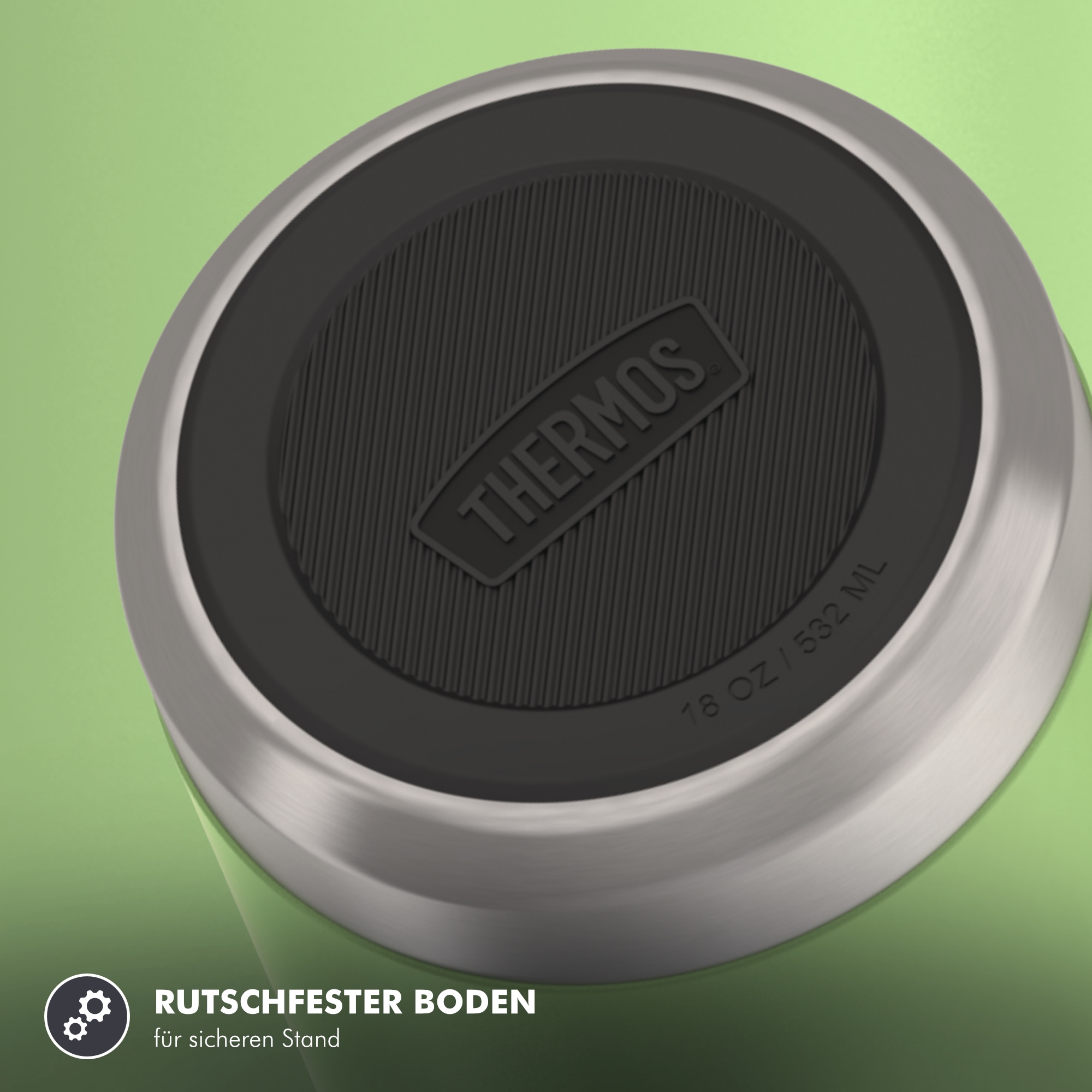 THERMOS Isolierflasche »ICON WATER BOTTLE, Edelstahlkörper, spülmaschinenfest« 0,53l, 12h kalt, schappsicher mit einklappbarem Flip-Strohalm