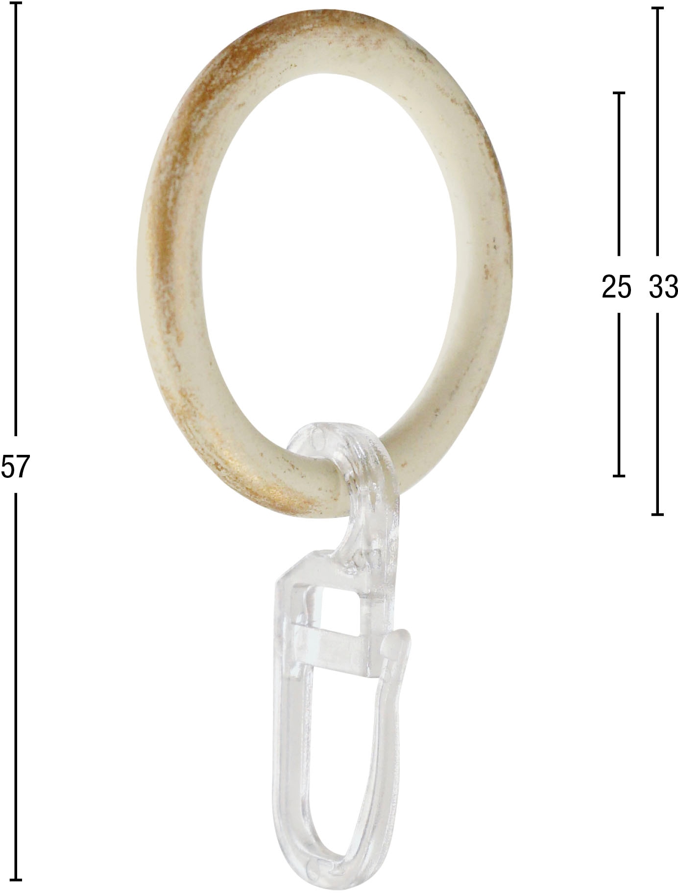 GARESA Gardinenring "Ring mit Haken" für Durchmesser bis 16 mm, einfache Mo günstig online kaufen