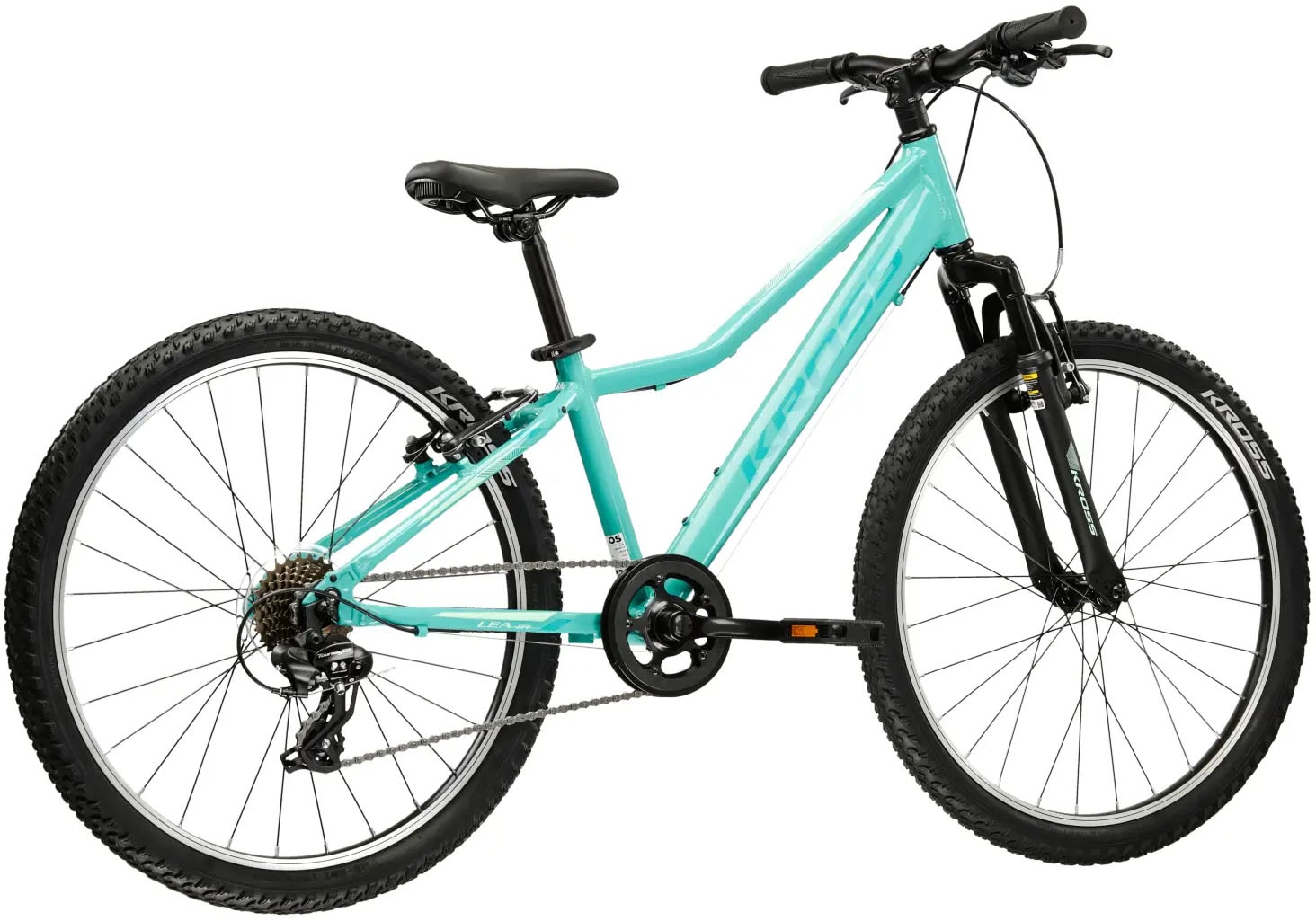 Kross Kinderfahrrad »KROSS Kinderad 24" Lea JR 1.0 Blau 8 Gänge 2026« 8 Gang Shimano TOURNEY TX800 Schaltwerk Kettenschaltung