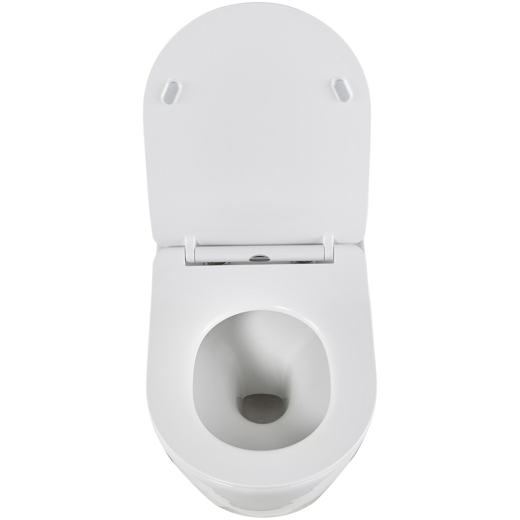 welltime Tiefspül-WC »Vigo«, spülrandlose Toilette aus Sanitärkeramik, inkl. WC-Sitz mit Softclose
