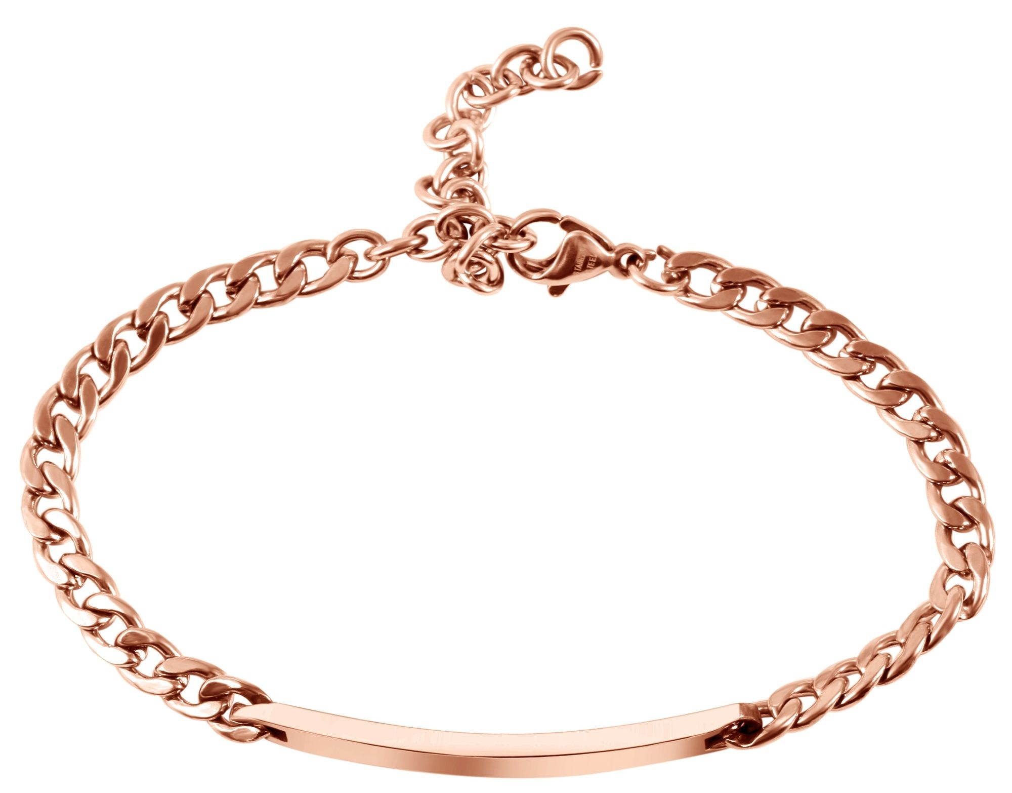 Adelia's Unisex Stainless Steel Curb Chain Bracelet Gold 21cm