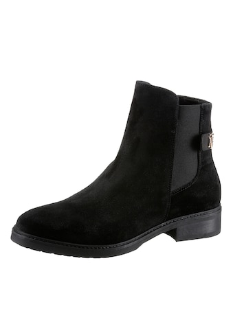 Tommy Hilfiger Chelseaboots »TH SUEDE FLAT BOOT«, mit TH-Logoelement, schmale Form kaufen