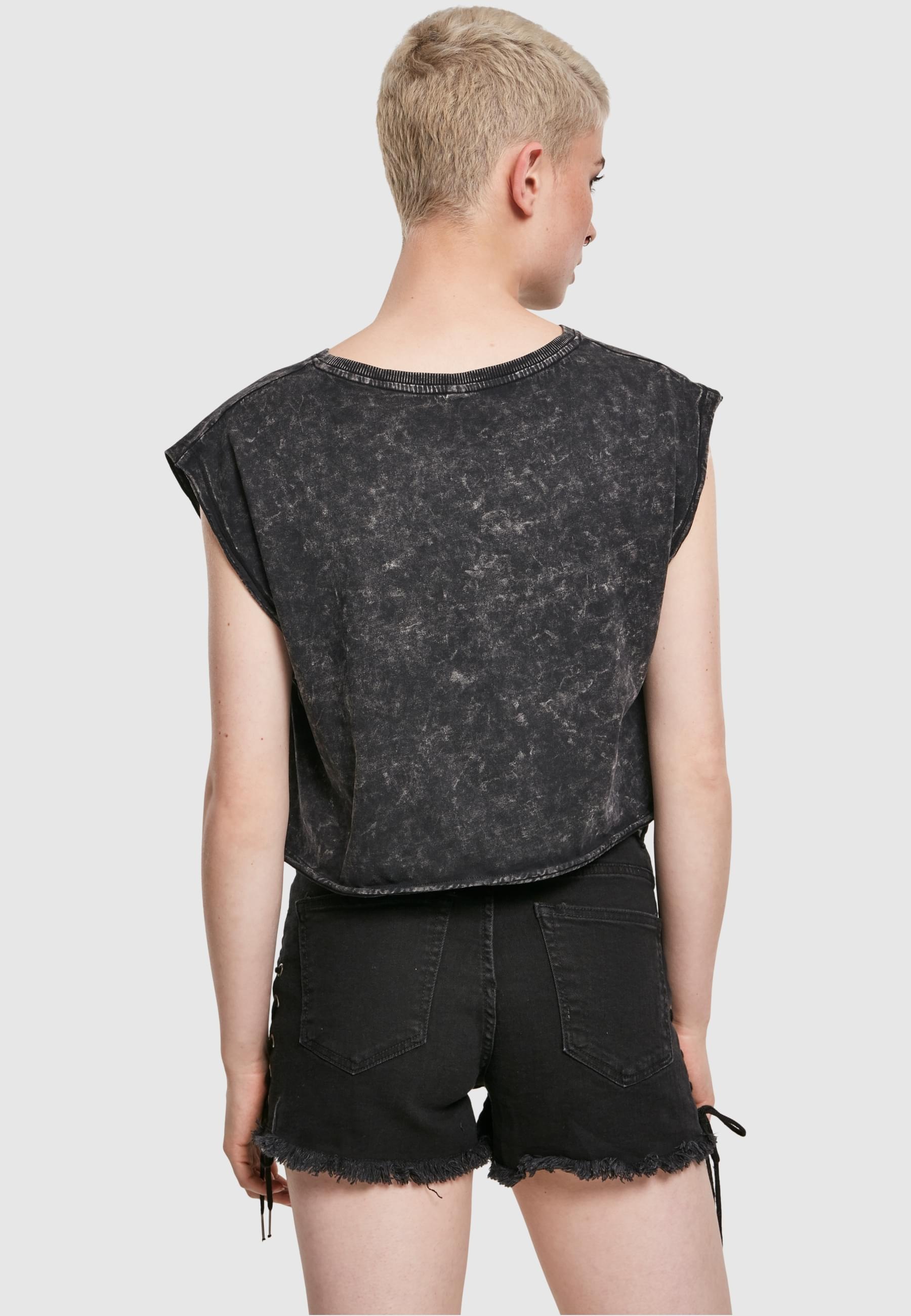 URBAN CLASSICS T-Shirt »Urban Classics Damen Ladies Short Acid Wash Tee«, (1 tlg.)