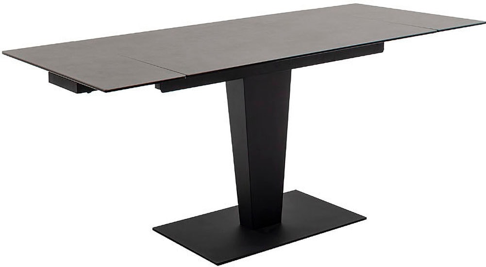 MCA furniture Esstisch »PESARO Auszugstisch mit Säule 120-180 cm«, (Einzelstück), Keramik,Edelstahl,Stirnauszug,ausziehbar,Tischplatte 14 mm
