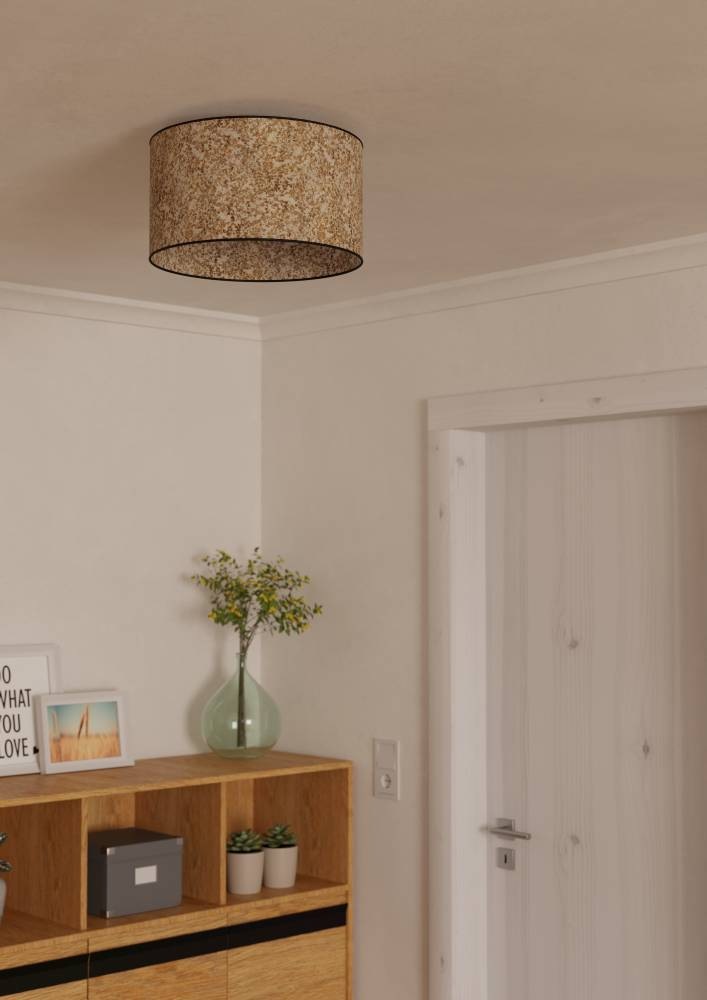 EGLO Deckenleuchte »BUTTERBURN«, 1 flammig, Leuchtmittel E27 | ohne Leuchtmittel, Deckenleuchte, Wohnzimmerlampe mit getrockneten Birkenblättern, Ø 38cm