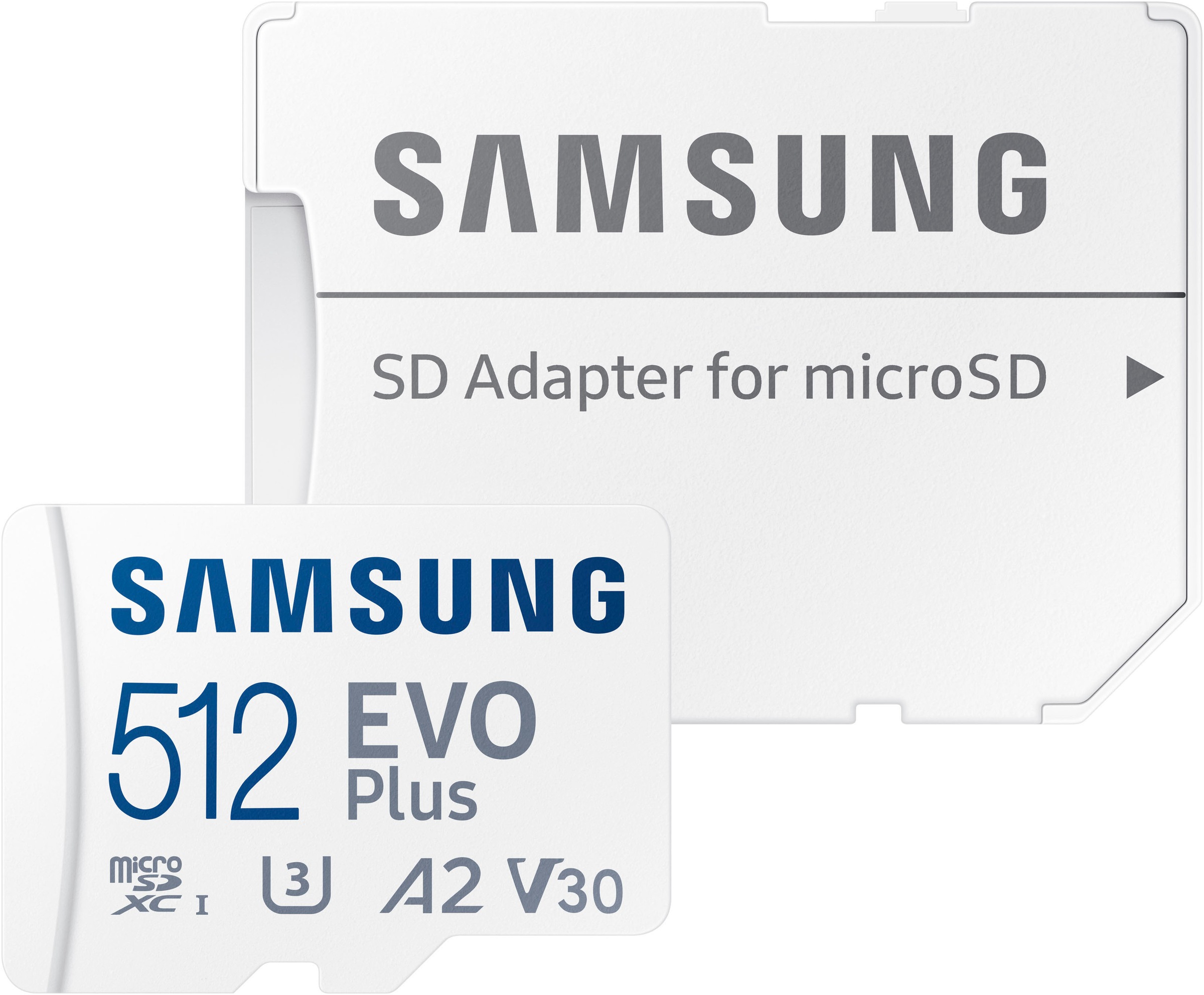 SAMSUNG Speicherkarte "EVO Plus (2024) inkl. SD-Adapter", 512 GB, weiß, Speicherkarten
