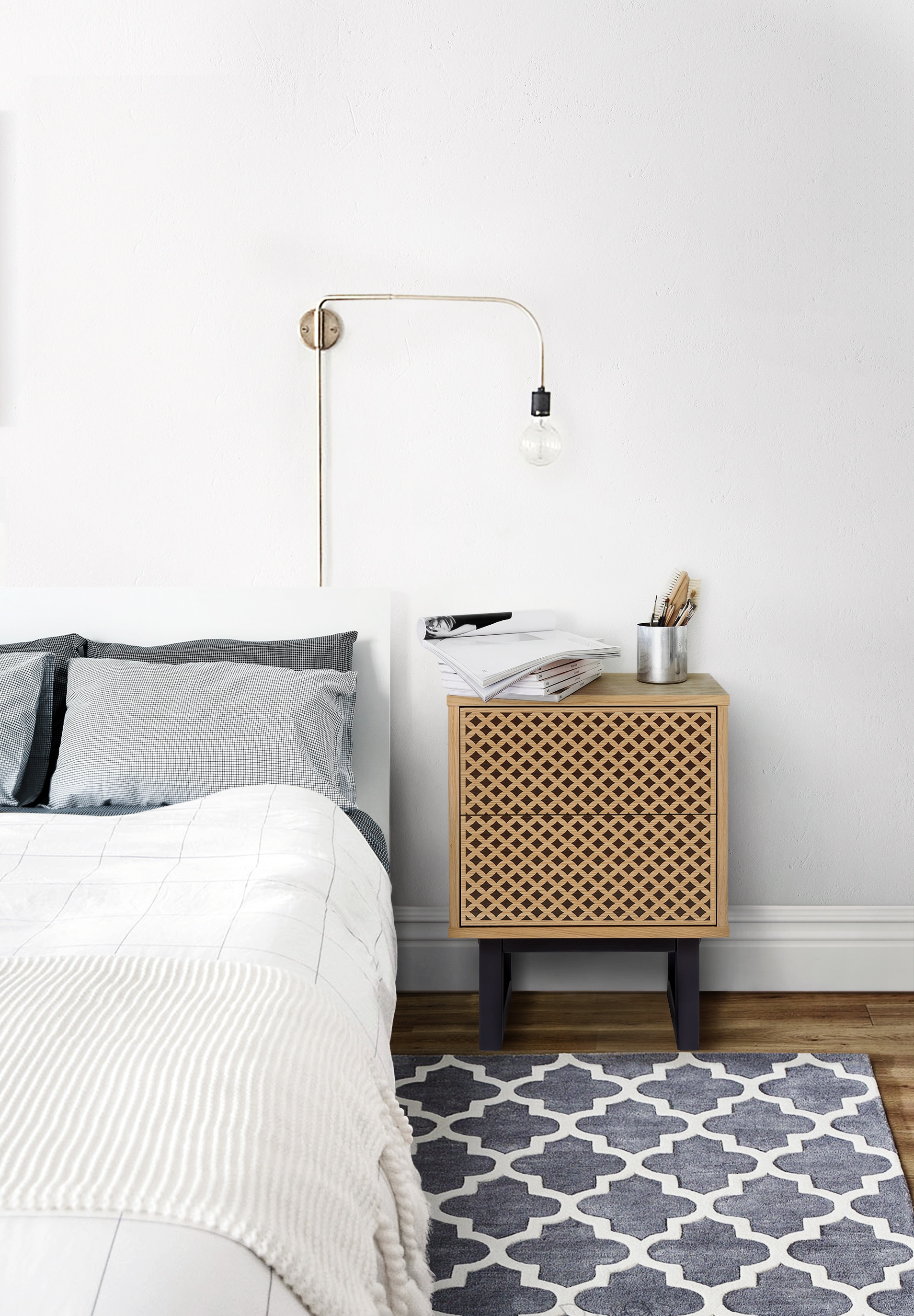 Nachttisch WOODMAN, B:40cm H:53cm T:40cm, braun, Schlafzimmer, Tische, Holzfurnier aus Eiche, FSC-zertifiziert