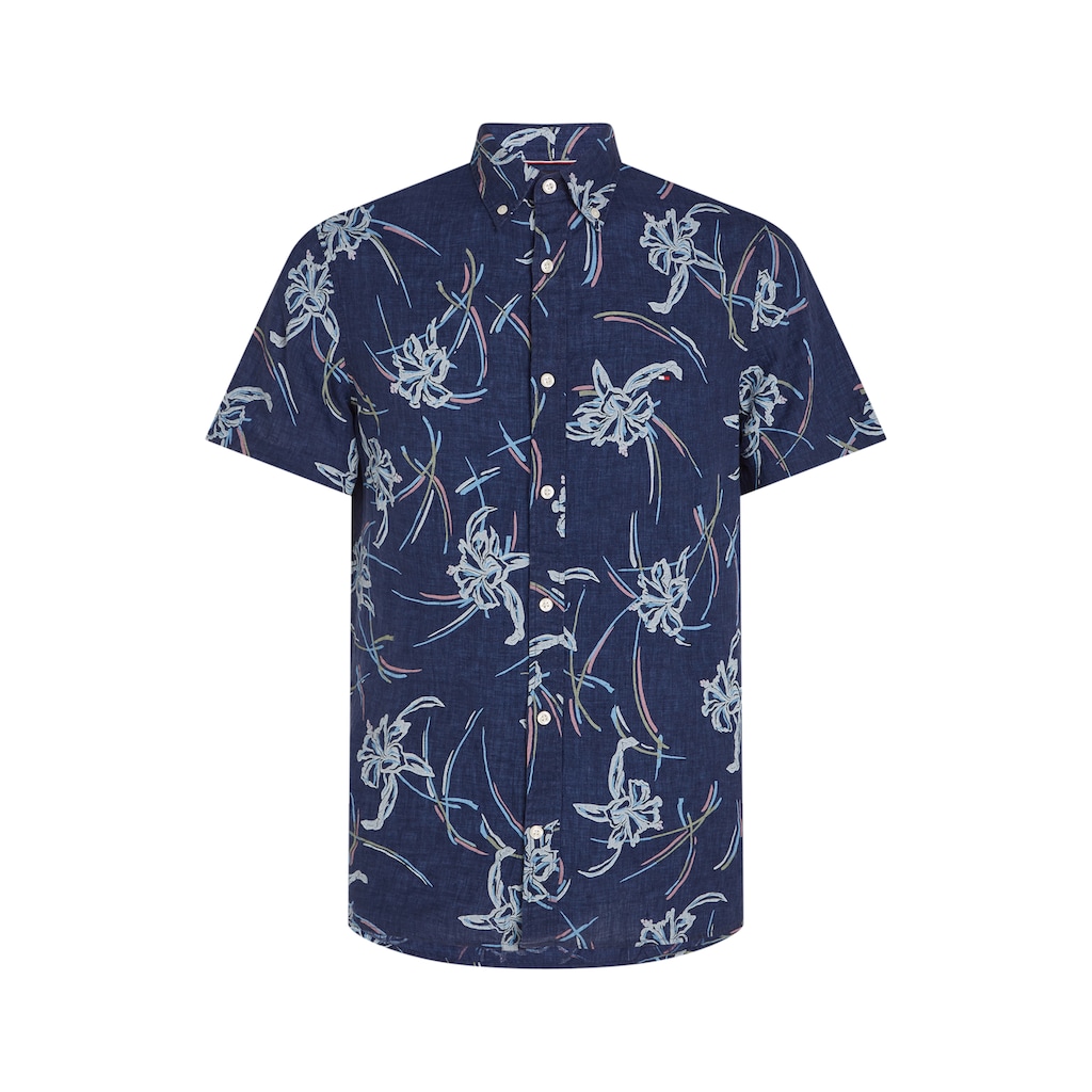 Tommy Hilfiger Leinenhemd »LI TROPICAL PRT SF SHIRT«, mit tropischen Print