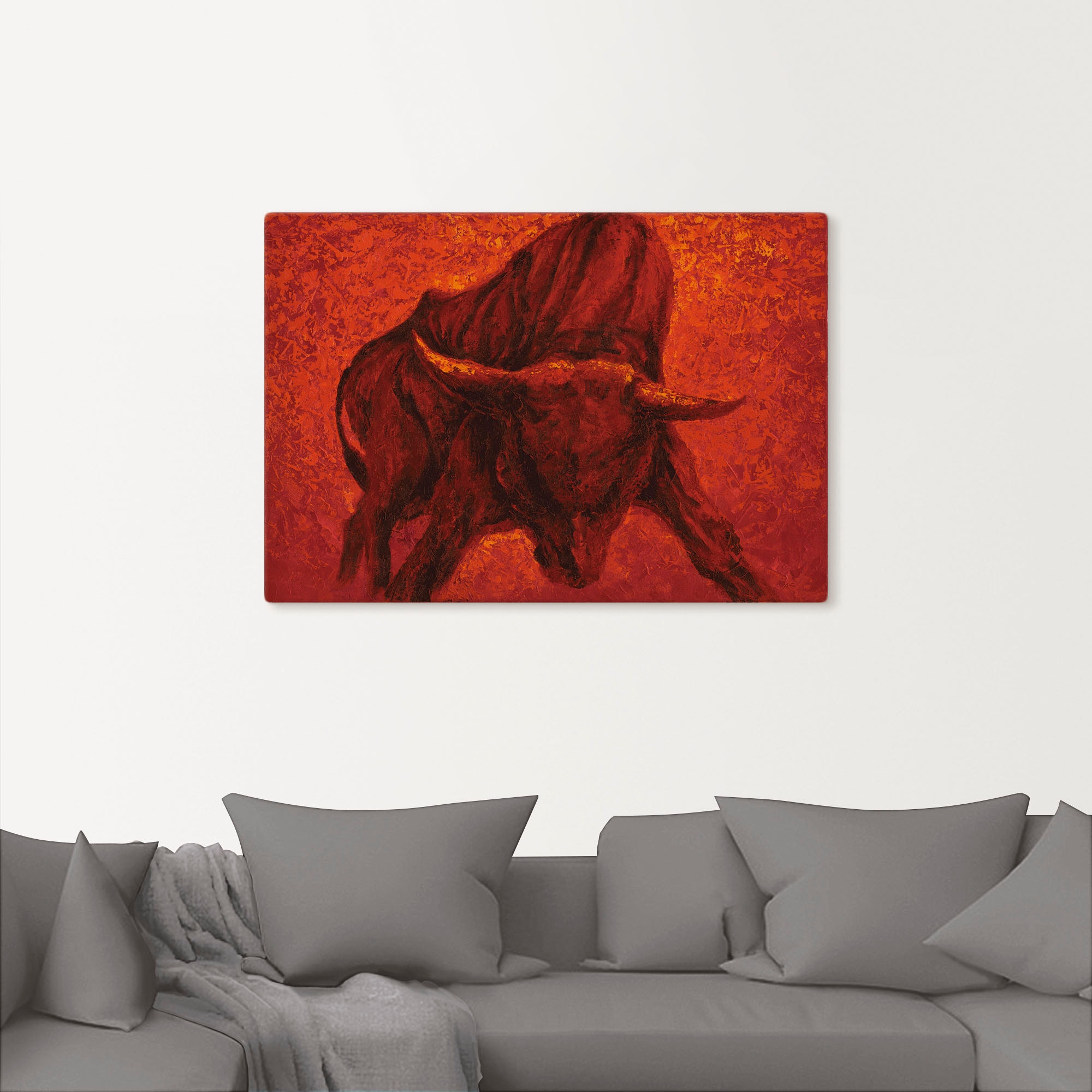 Artland Wandbild "Katalanischer Stier", Wildtiere, (1 St.), als Alubild, Ou günstig online kaufen