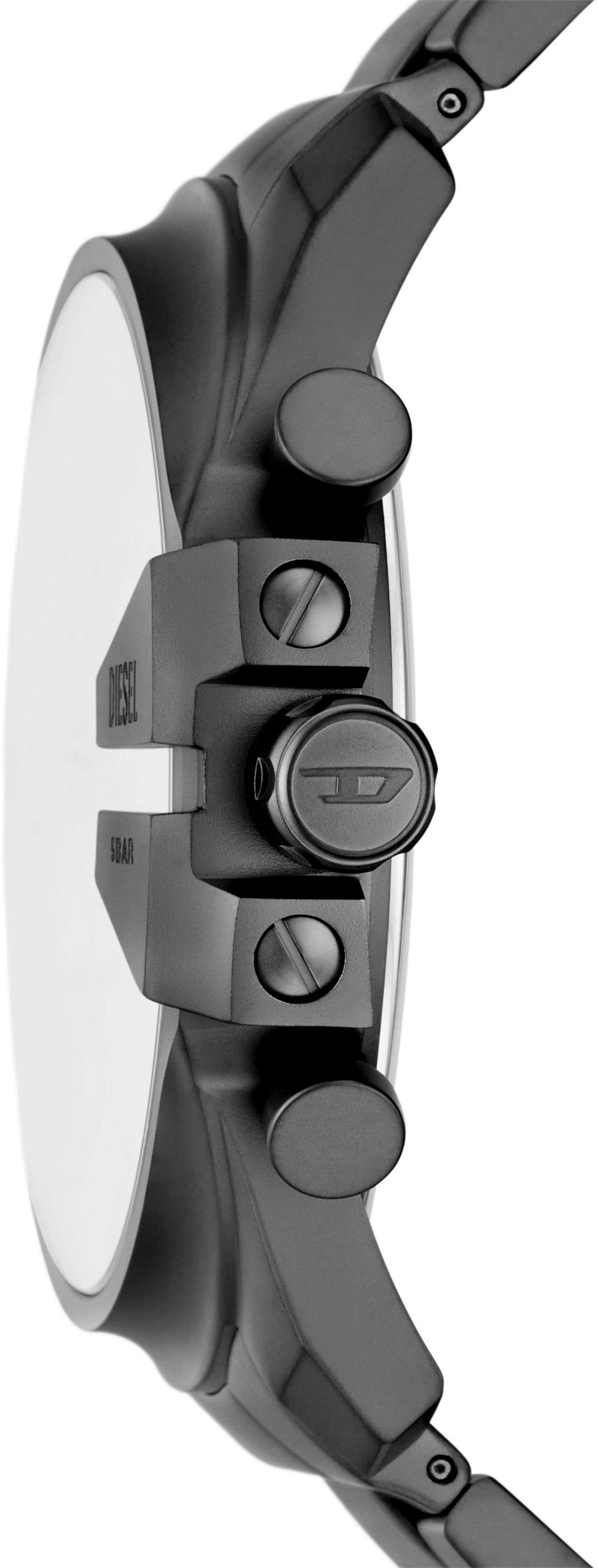 Diesel Chronograph »MEGA CHIEF SLIM«, Quarzuhr, Armbanduhr, Herrenuhr, Edelstahlarmband, Stoppfunktion, Tag