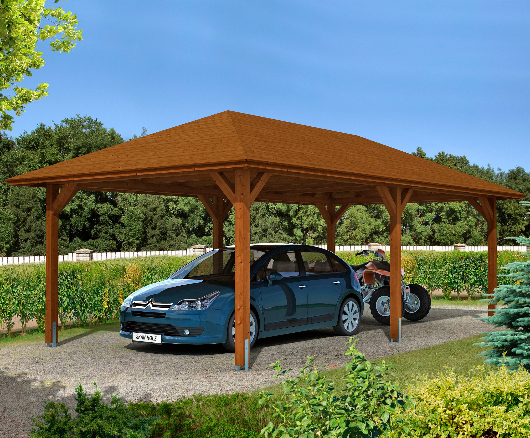 Skanholz Einzelcarport »Taunus«, Leimholz-Nordisches Fichtenholz, 335 cm,  hellbraun per Rechnung | BAUR | Garagen