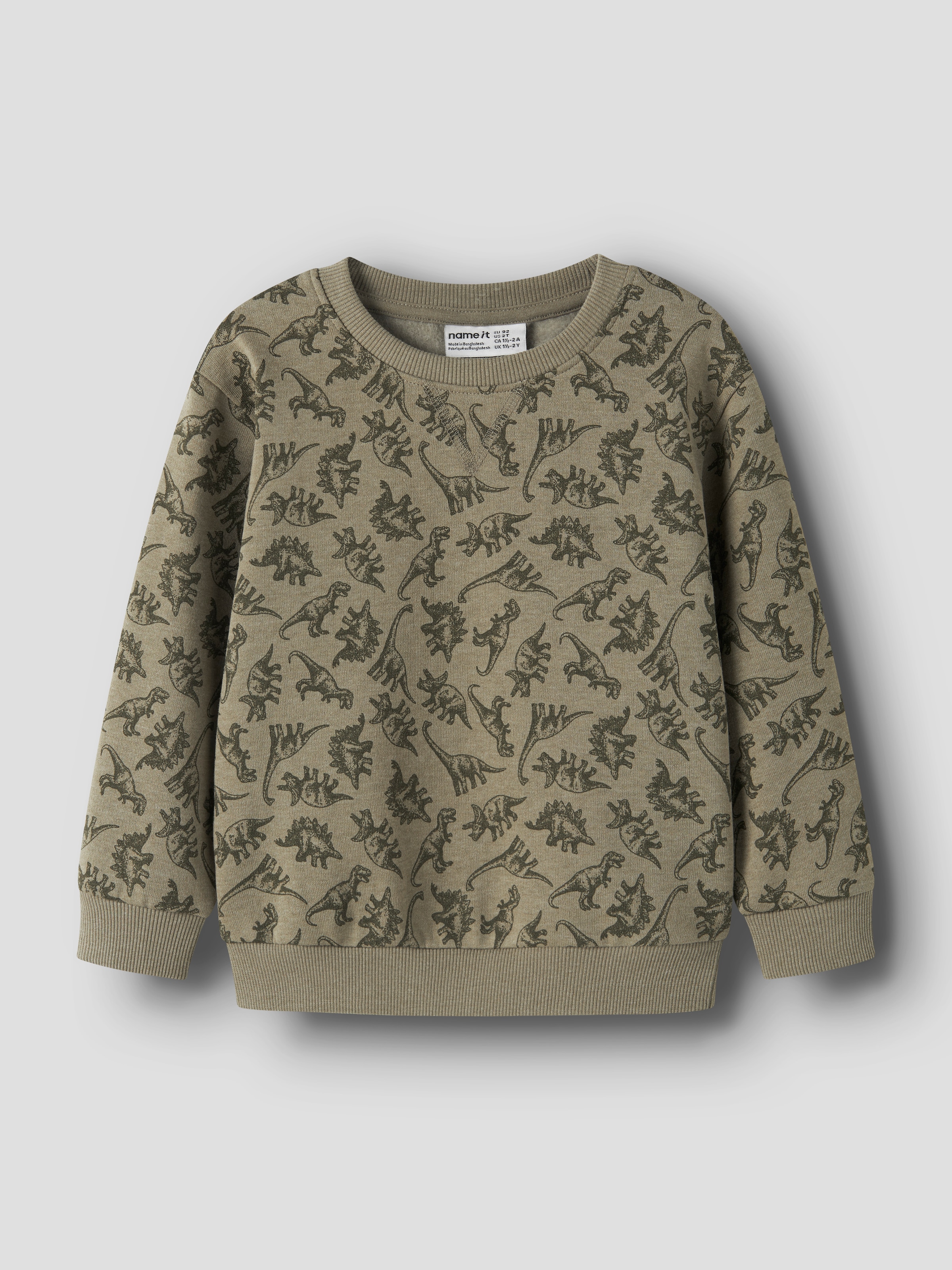 Name It Sweatshirt "NMMVIMO LS NREG AOP SWEAT BRU", Baumwollmischung, regular fit