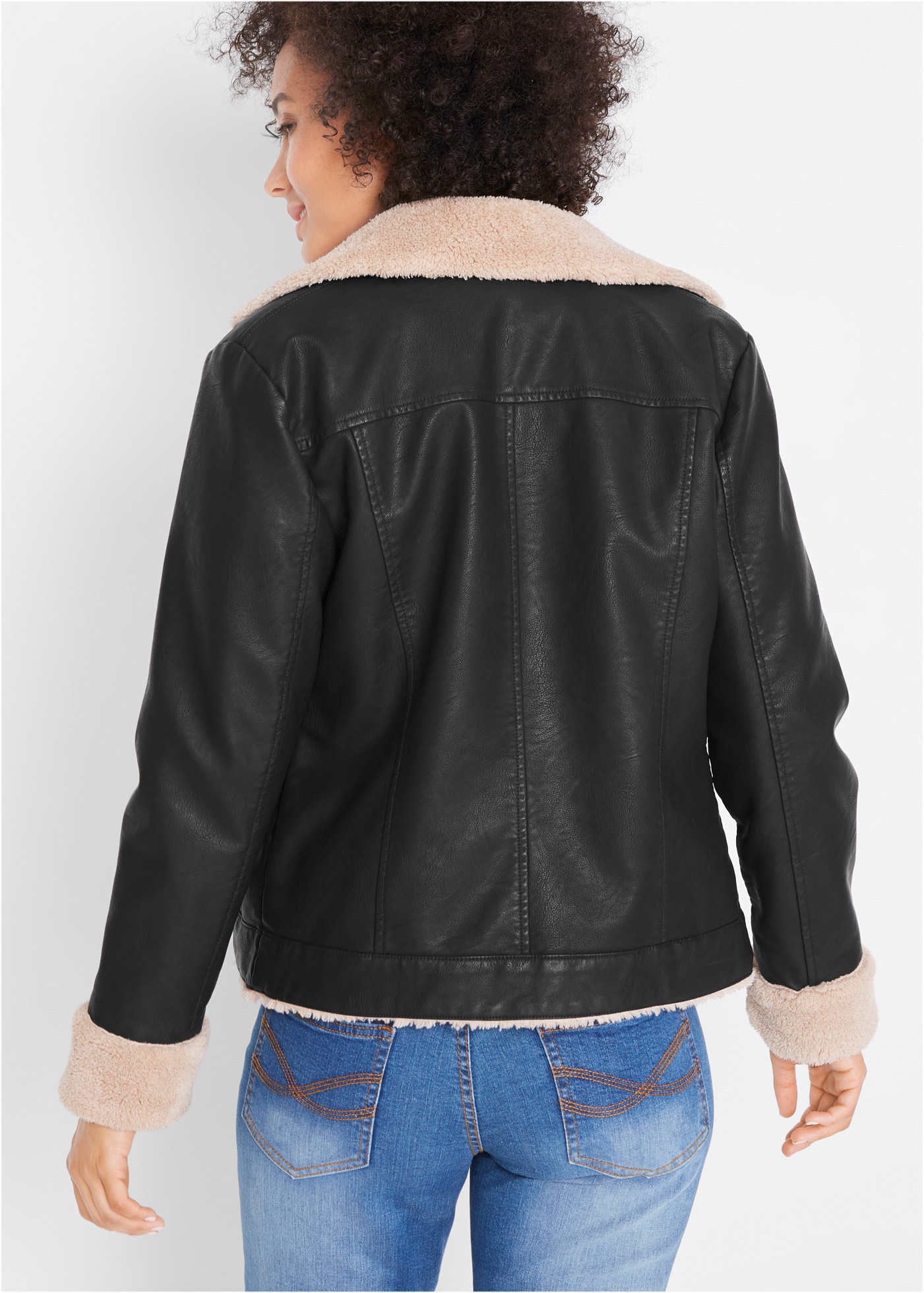 bonprix Lederimitatjacke "Lederimitat-Jacke, gefüttert" Lederimitat-Jacke m günstig online kaufen