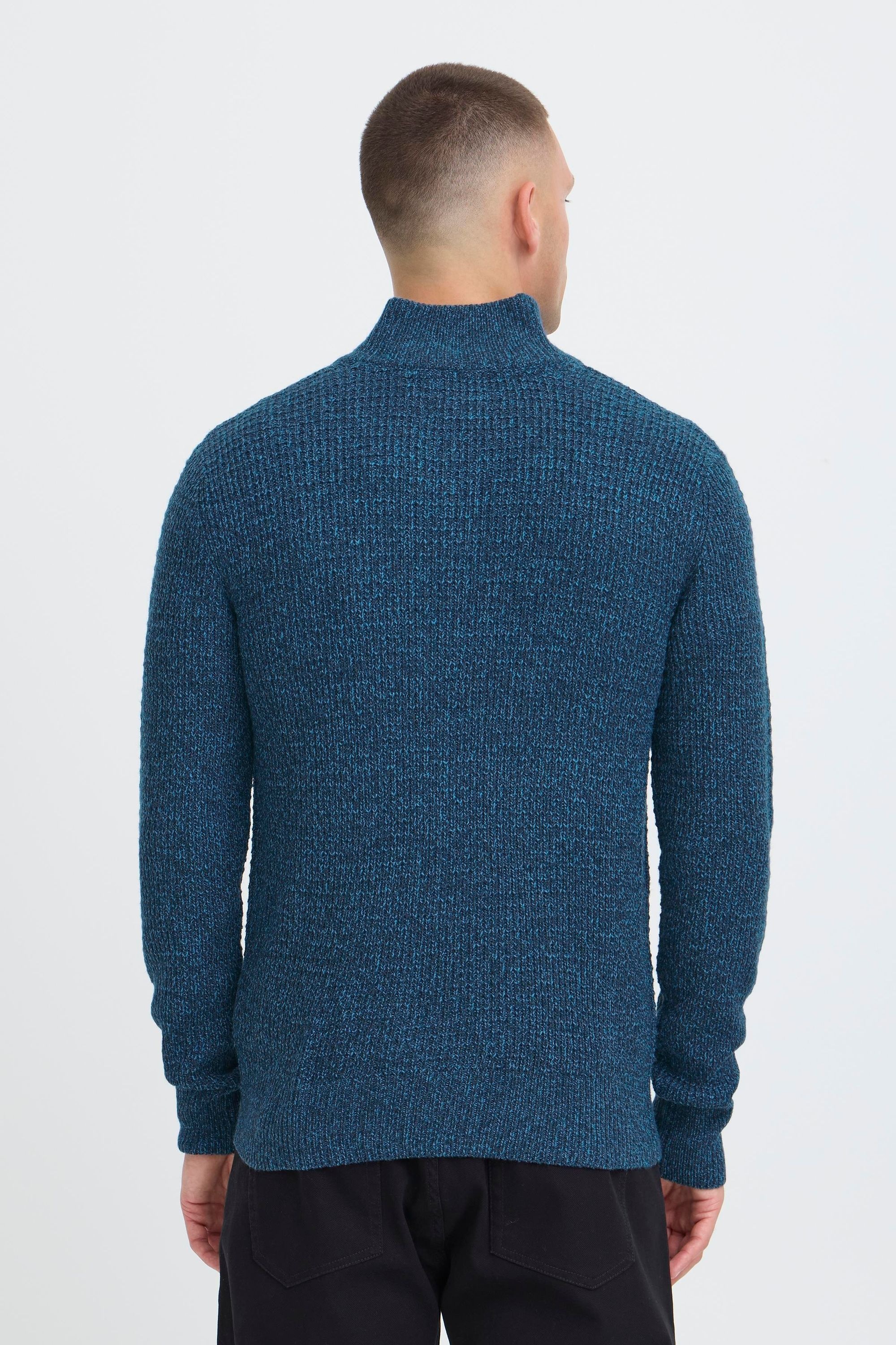Strickjacke BLEND "Strickjacke BHMPattix", Herren, Gr. L, blau (marineblaus melange), Obermaterial: 100% Polyacryl PAN., Strickjacken Strickjacke 6