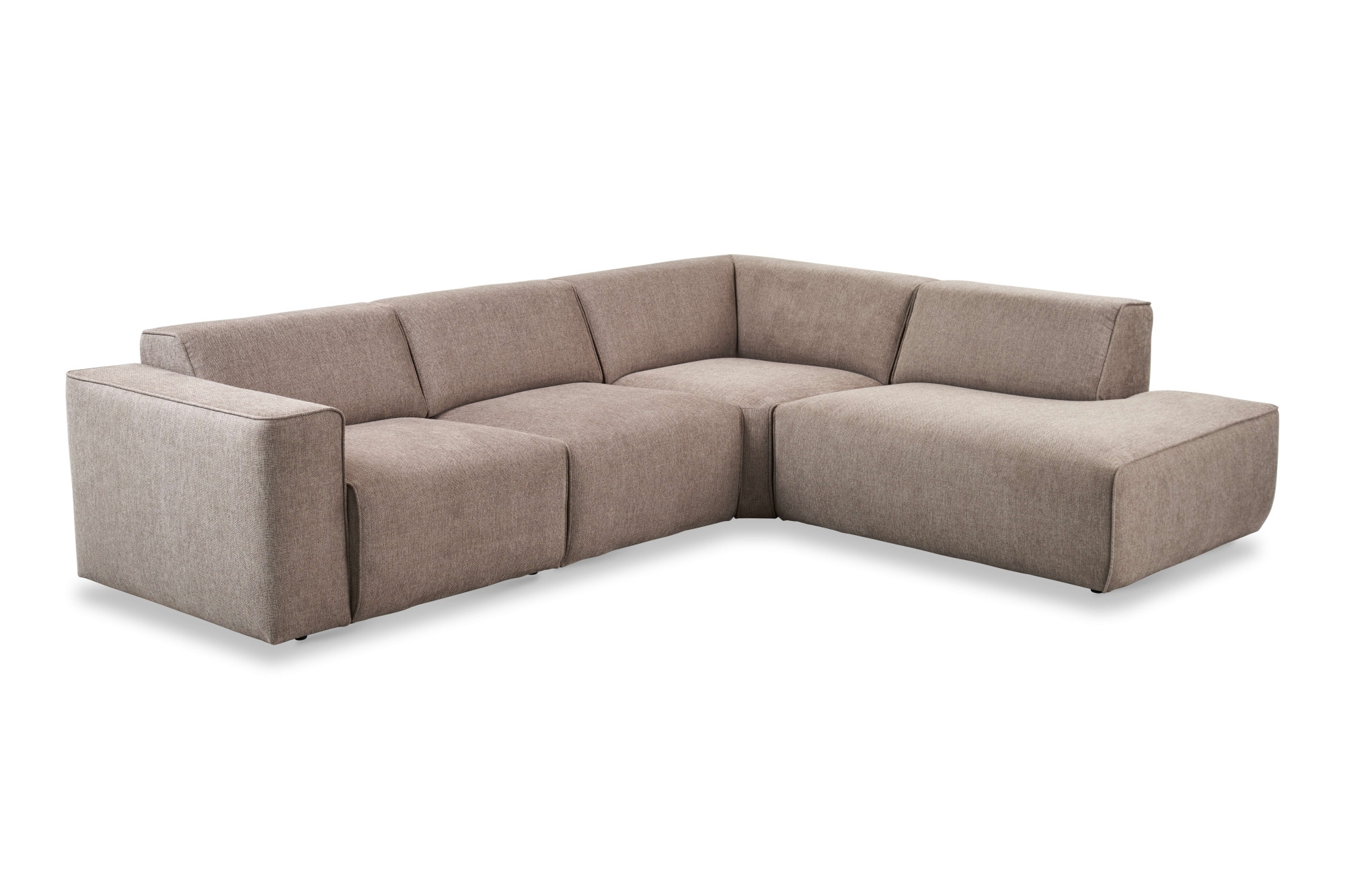 andas Ecksofa »Noord«, mit Kedernaht, in einem Soft-Touch Bezug