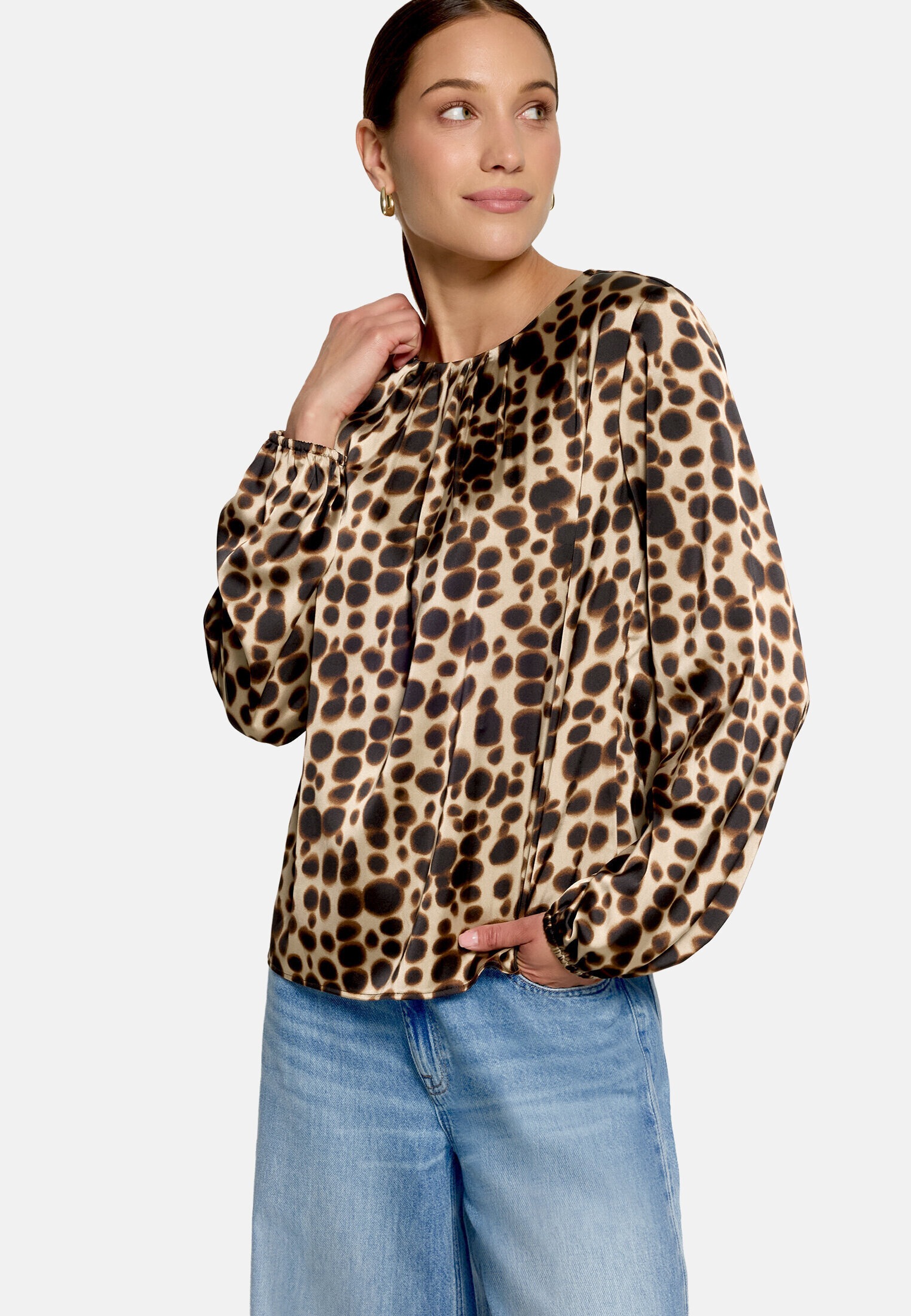 Zero Satinbluse »Damen mit Print.«