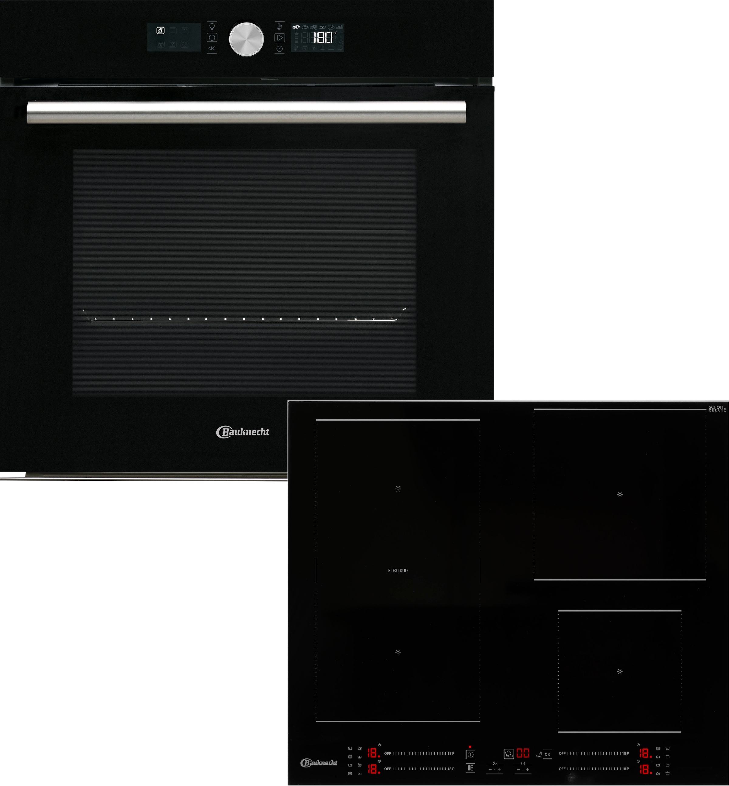 BAUKNECHT Backofen-Set "BIR4 DP8FS2 ES" mit 2-fach-Teleskopauszug Pyrolyse- günstig online kaufen