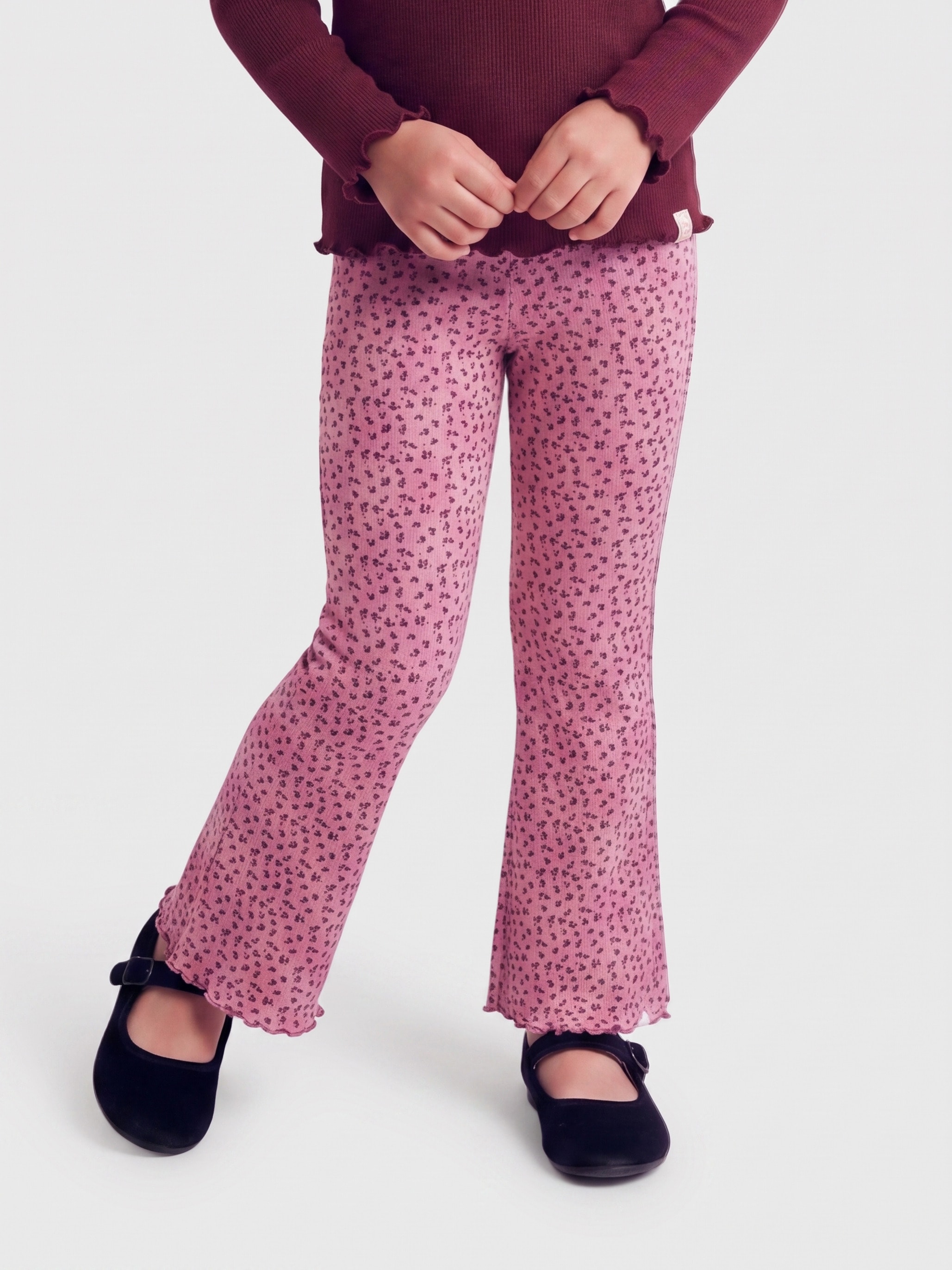 KIDS ONLY Leggings "KMGTRINNY LIFE AOP FLARED LEGGINS VD JRS" Baumwollmischung, figurbetont