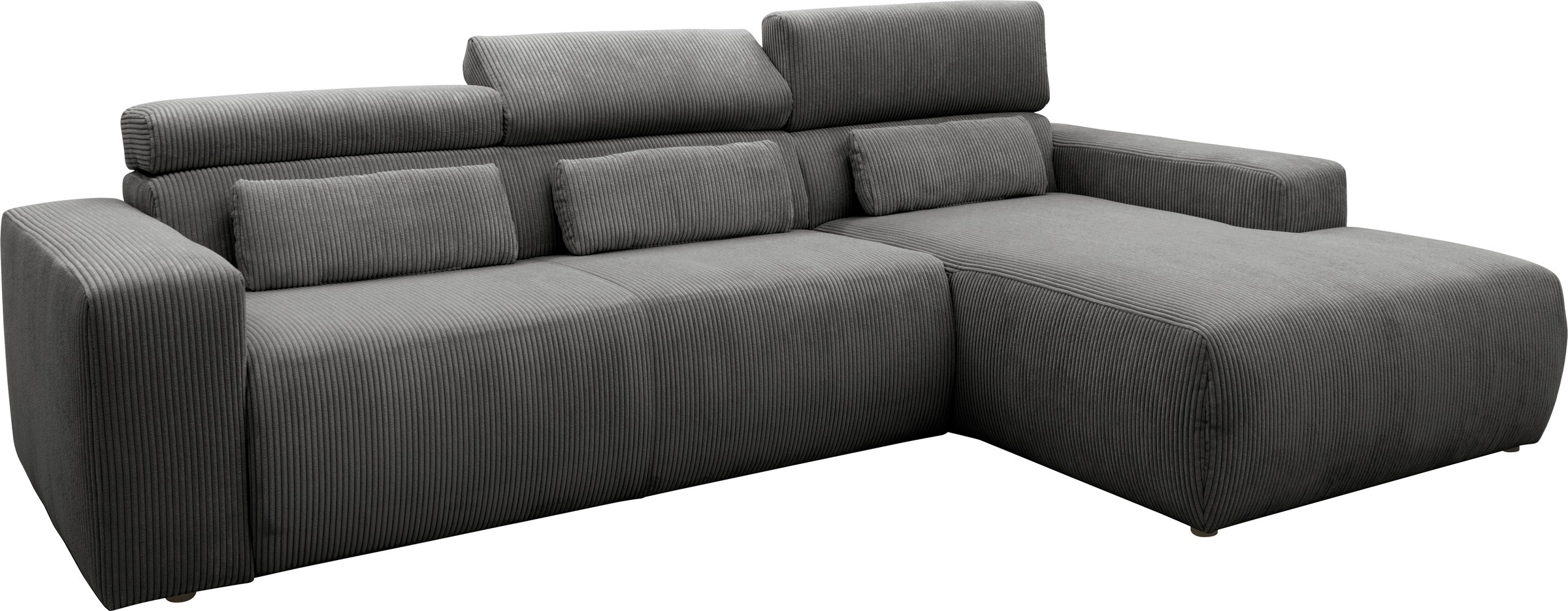 DOMO collection Ecksofa »Brandon große Ausführung B/T/H: 289/177/80 cm, auch in Leder und Cord«, mit Kopfteilverstellung, wahlweise Sitztiefenverstellung, L-Form