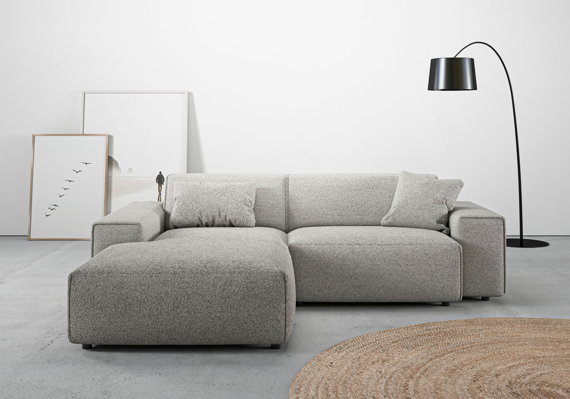 Home affaire Ecksofa "Glimminge L-Form auch in Breitcord, Feincord + Easy care-Bezug," Breite 234, Zierkissen