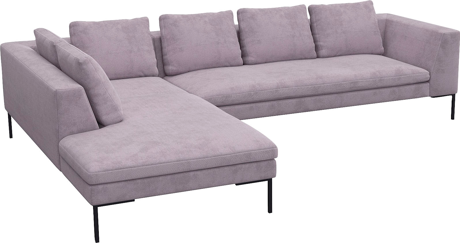 FLEXLUX Ecksofa »Loano, superbequemer Sitzkomfort durch Kaltschaum im Sitz, L-Form«, modernes Sofa, frei im Raum stellbar, lose Kissen, hoher Fuß