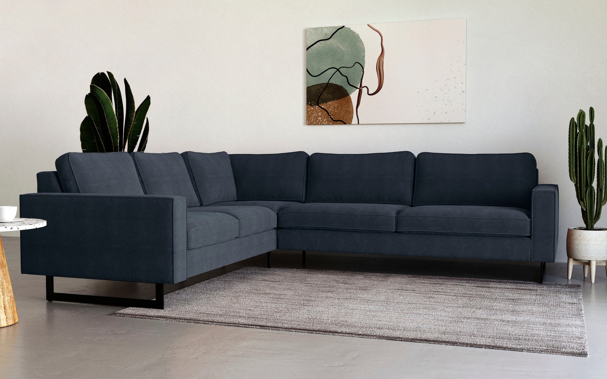 Places of Style Ecksofa "Pinto, XXL, 250/290 cm, langer Schenkel, Ottomane" günstig online kaufen