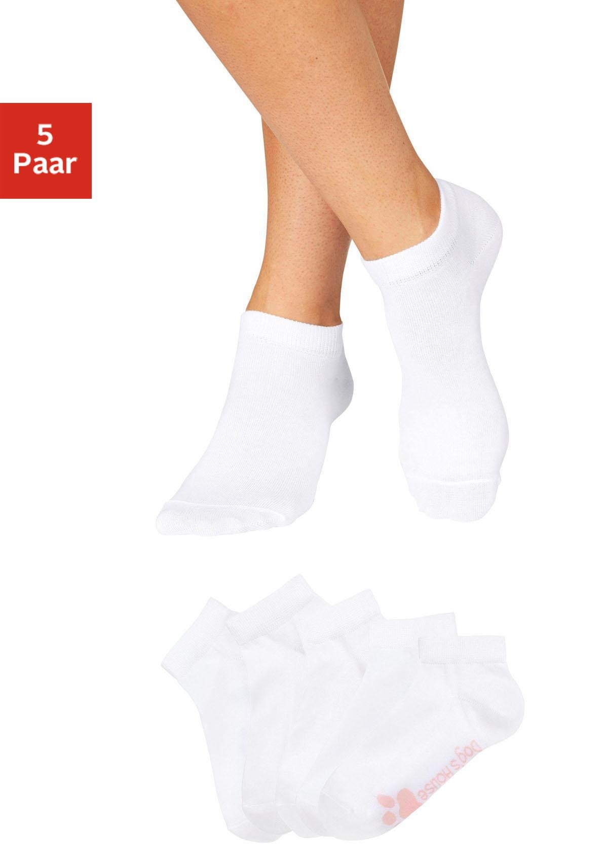 Sneakersocken, (Set, 5 Paar), mit süßem Pfotendesign unter der Sohle