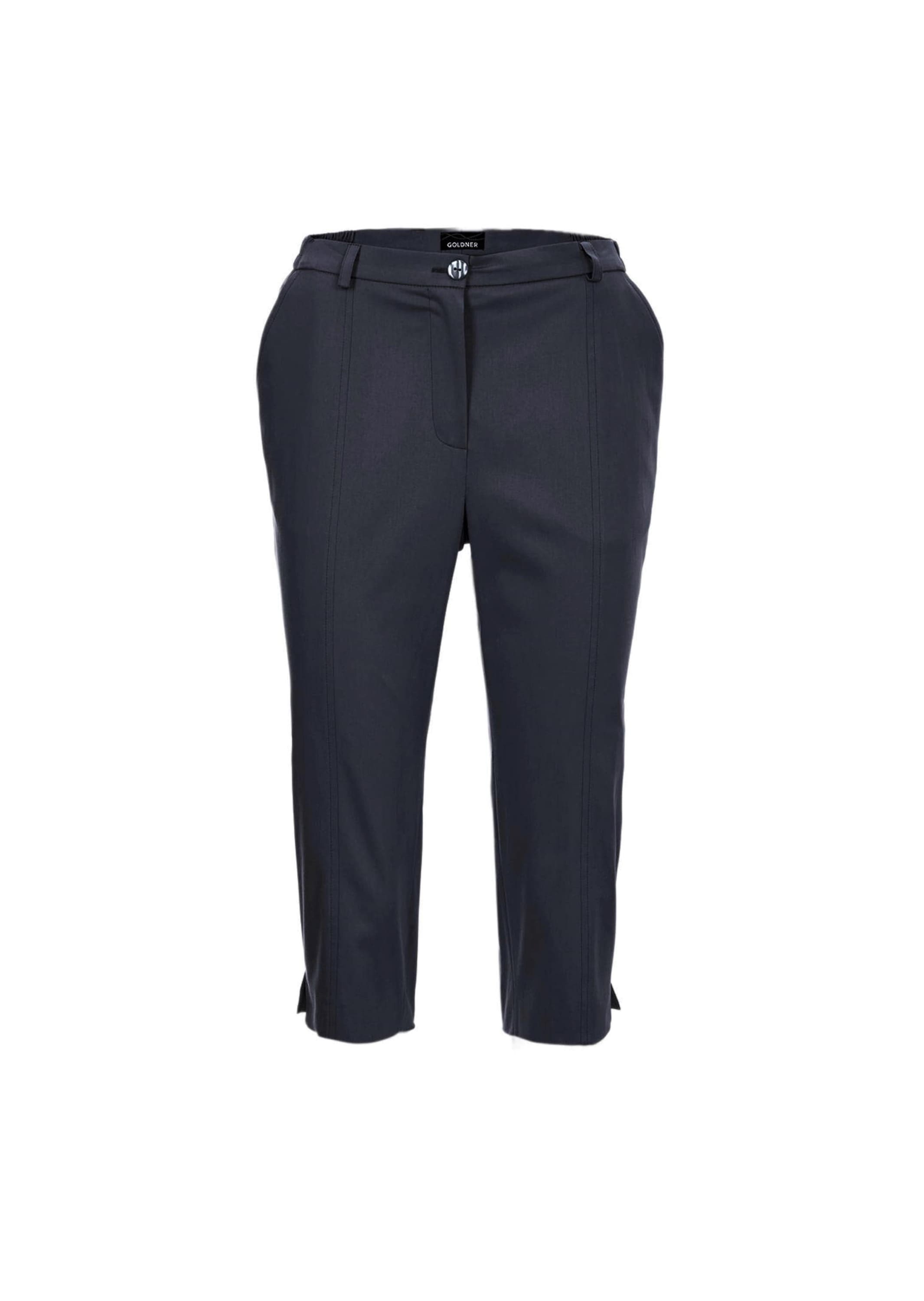 GOLDNER Caprihose "Kurzgröße Sportive Capri-Hose aus trageangenehmen Satin" Perfekt sitzende und anschmiegsame Pasform